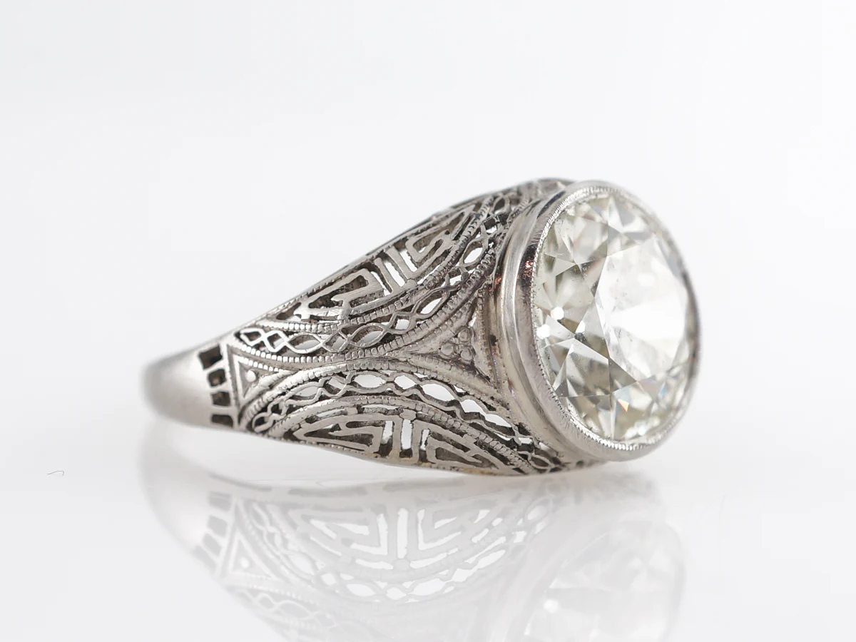 2.93 Carat Old European Cut Diamond Engagement Ring in Platinum - Image 3