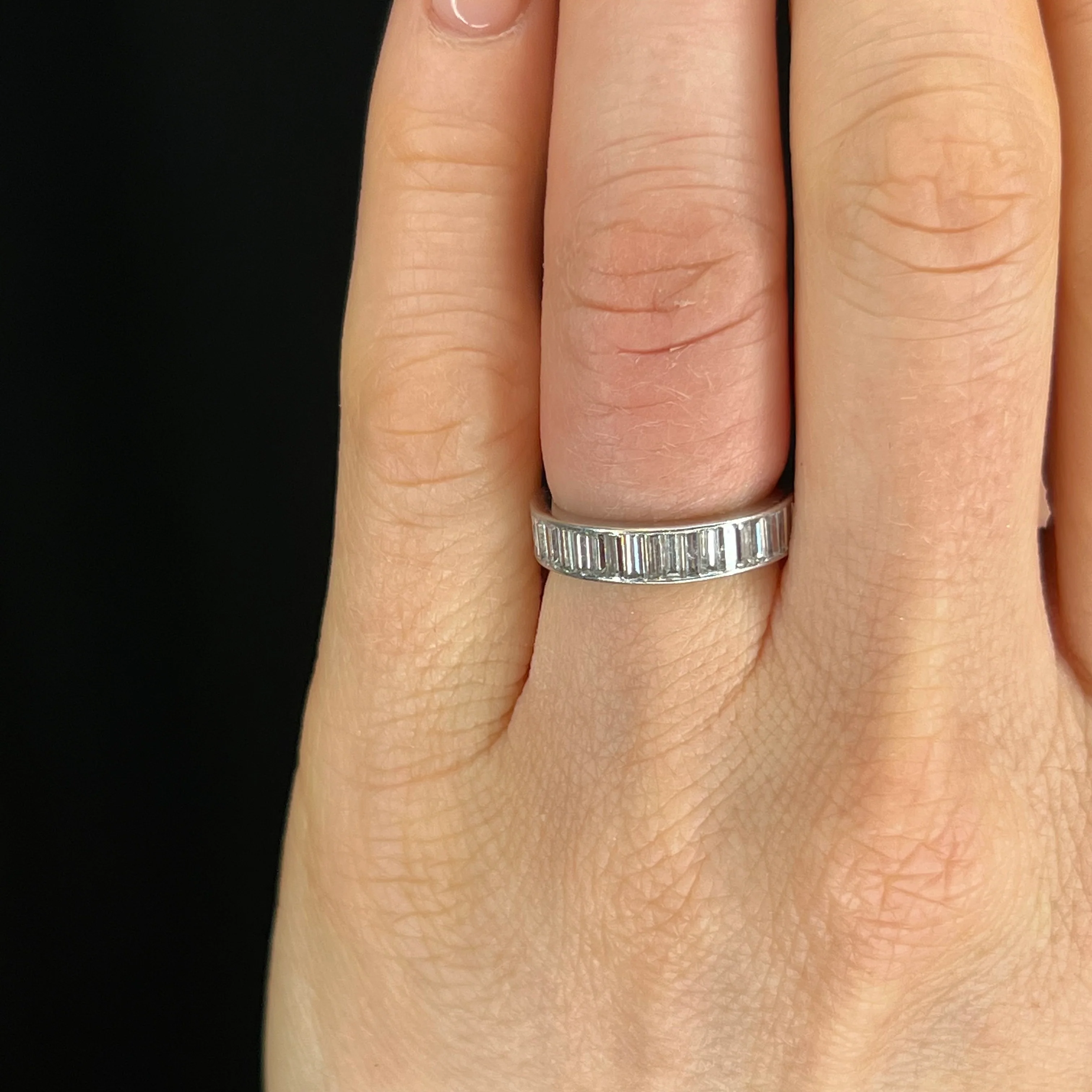 2.94 Emerald Cut Diamond Eternity Band in Platinum - Image 6