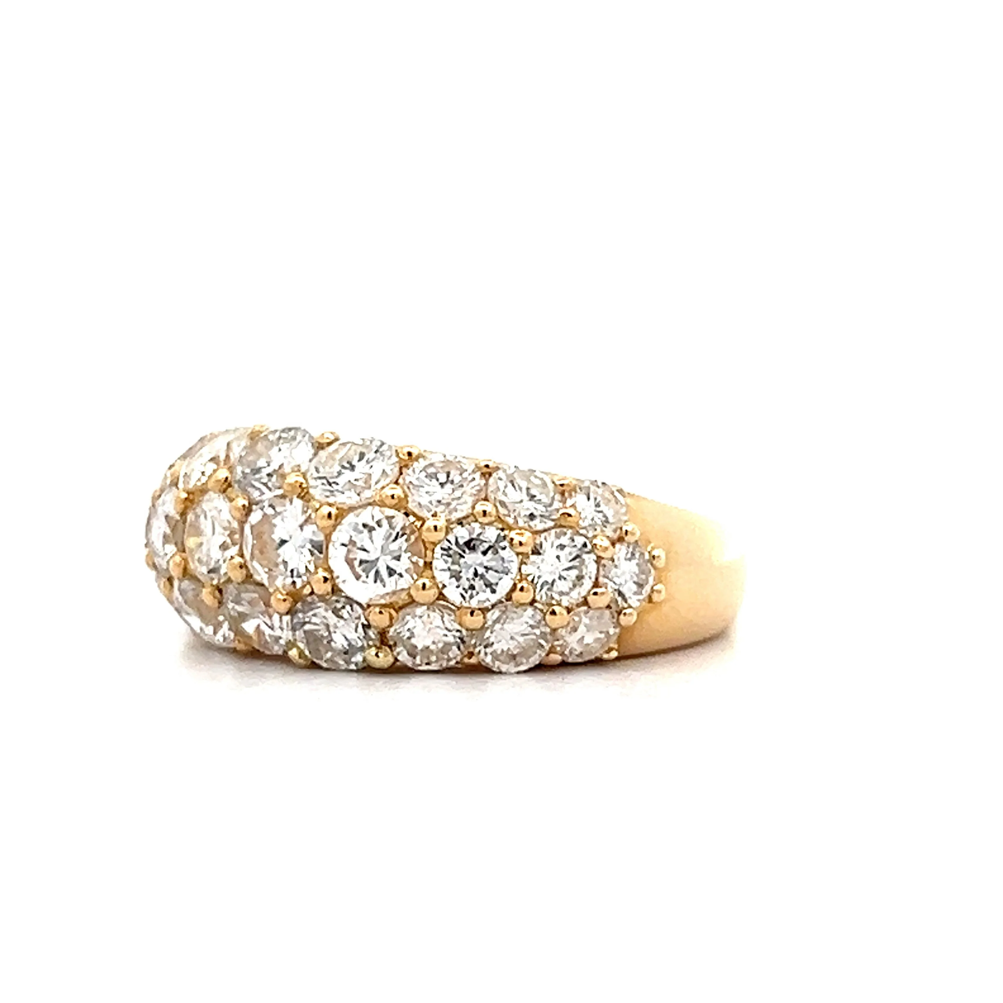 2.96 Round Diamond Pave Cocktail Ring in 14k Yellow Gold - Image 2