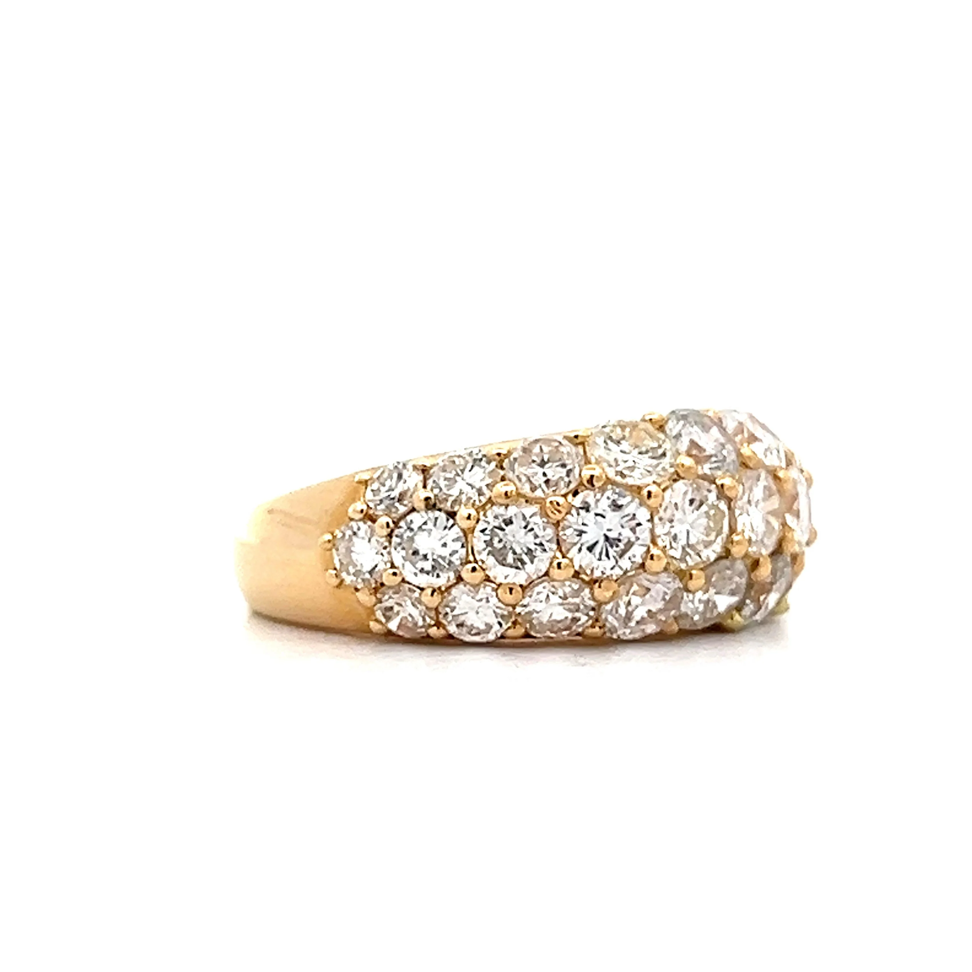 2.96 Round Diamond Pave Cocktail Ring in 14k Yellow Gold - Image 3