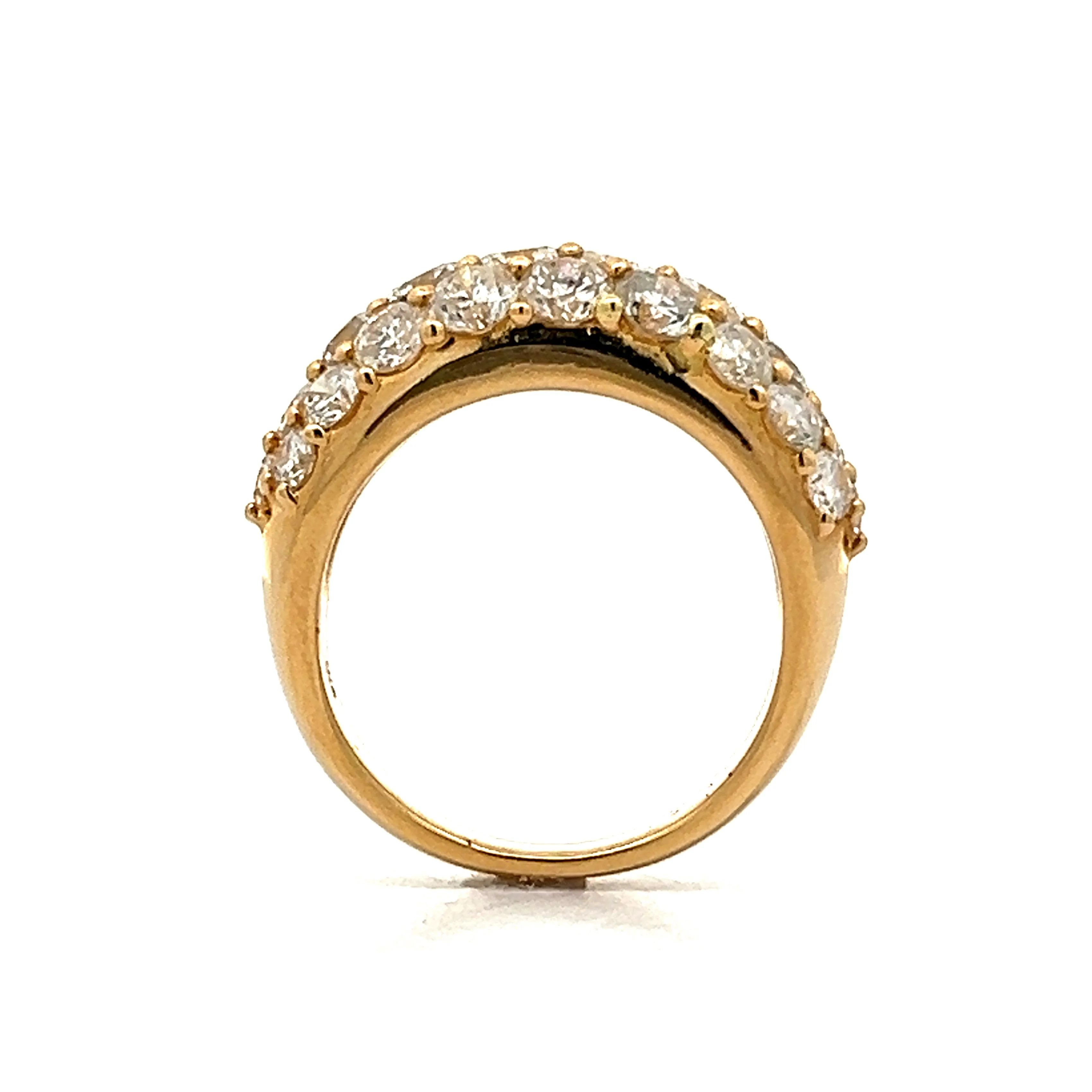 2.96 Round Diamond Pave Cocktail Ring in 14k Yellow Gold - Image 4