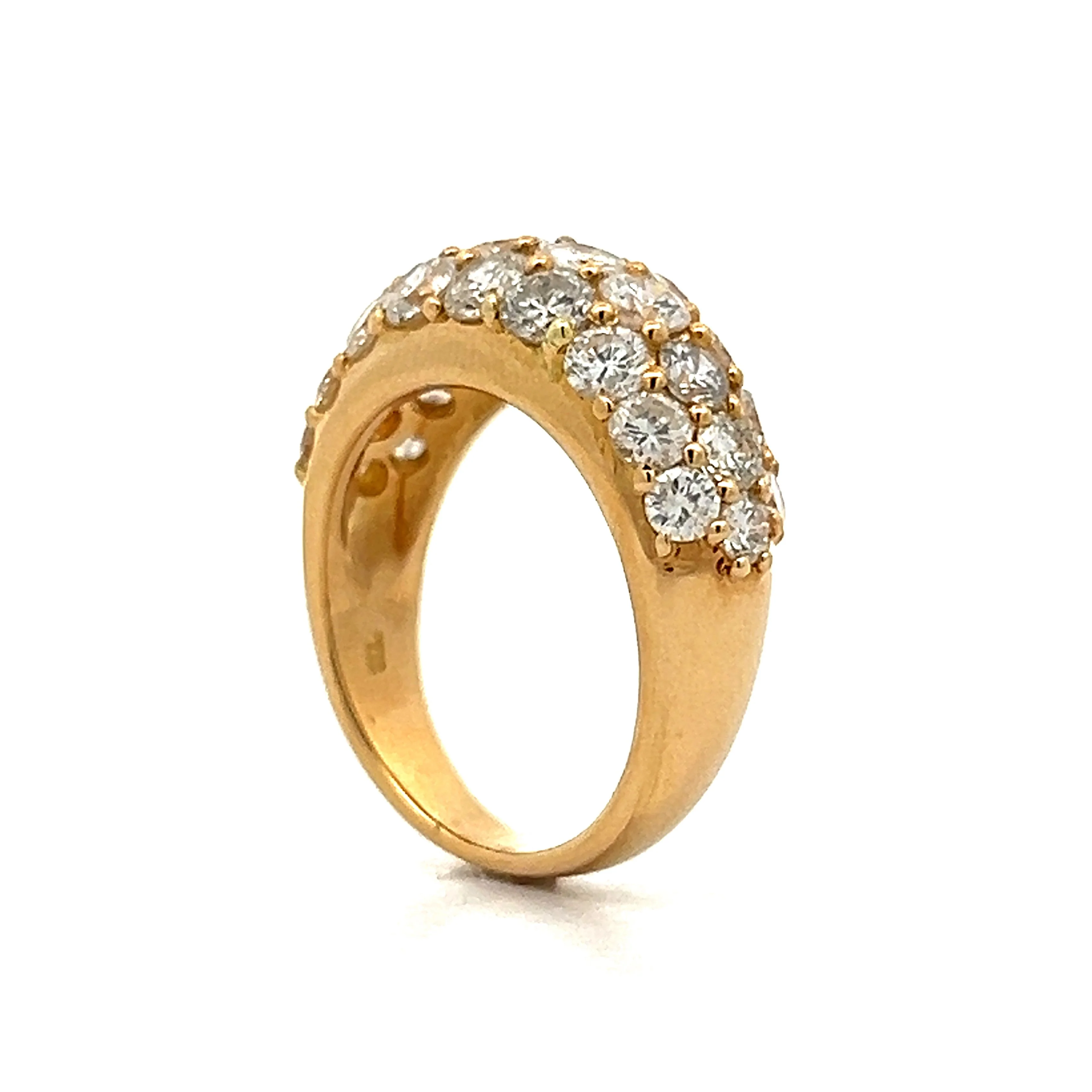 2.96 Round Diamond Pave Cocktail Ring in 14k Yellow Gold - Image 5