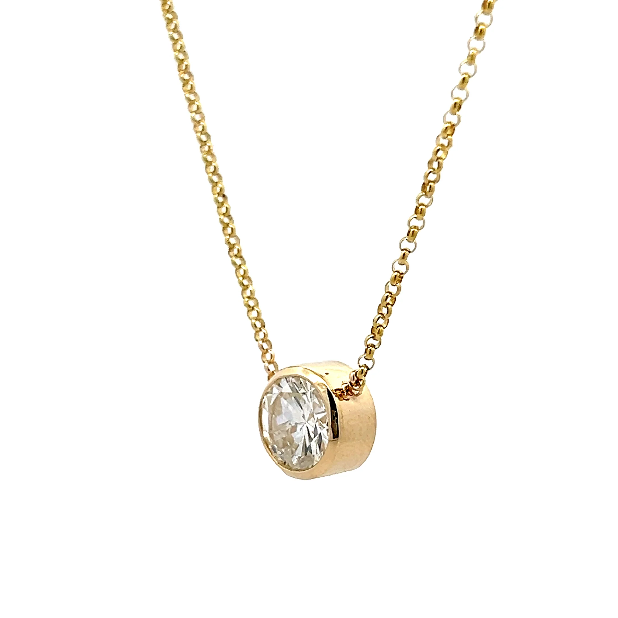 2.98 Round Brilliant Diamond Solitaire Pendant 14k - Image 2