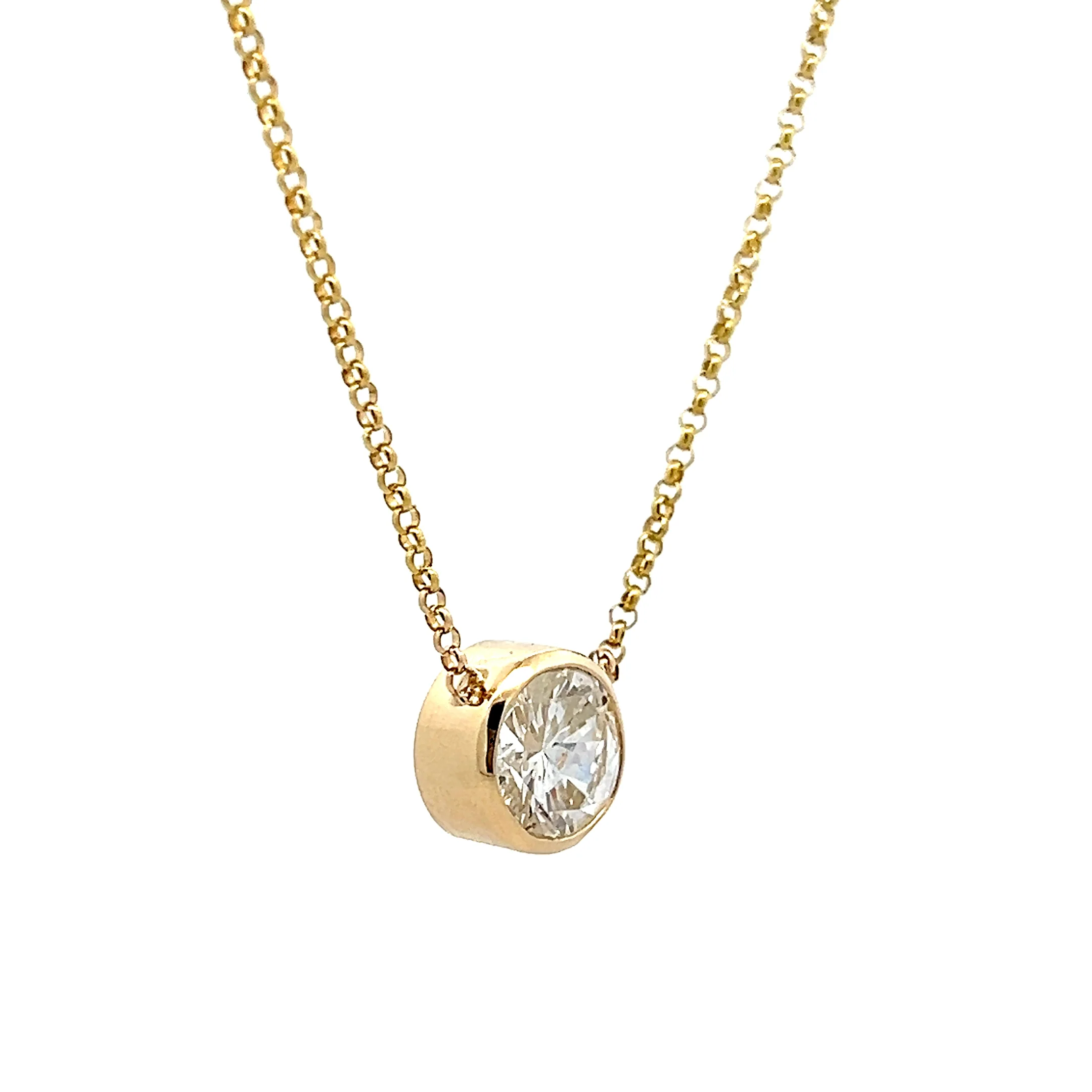 2.98 Round Brilliant Diamond Solitaire Pendant 14k - Image 3