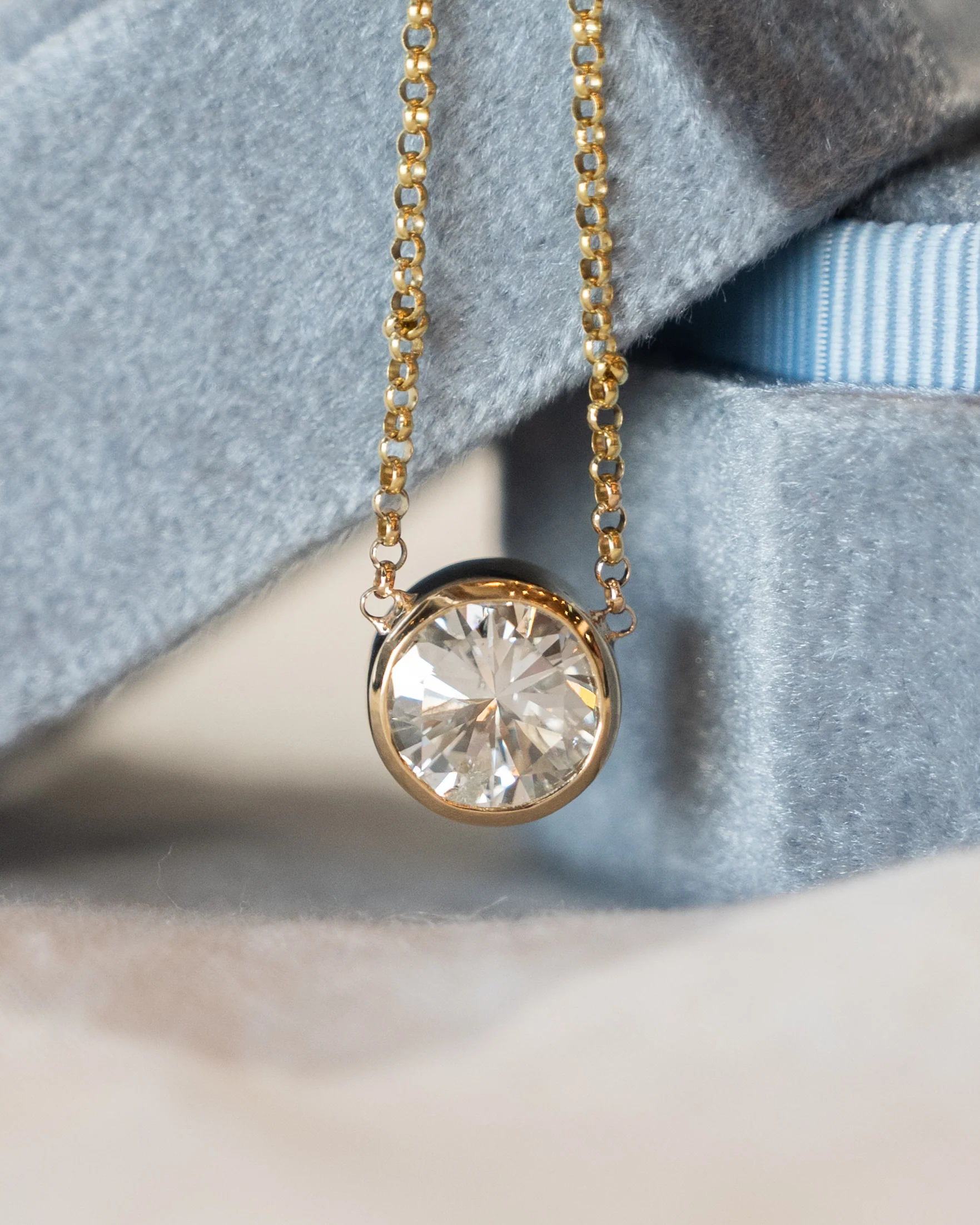 2.98 Round Brilliant Diamond Solitaire Pendant 14k - Image 5