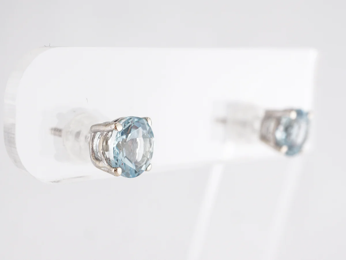 2 Carat Aquamarine Earrings in White Gold - Image 5