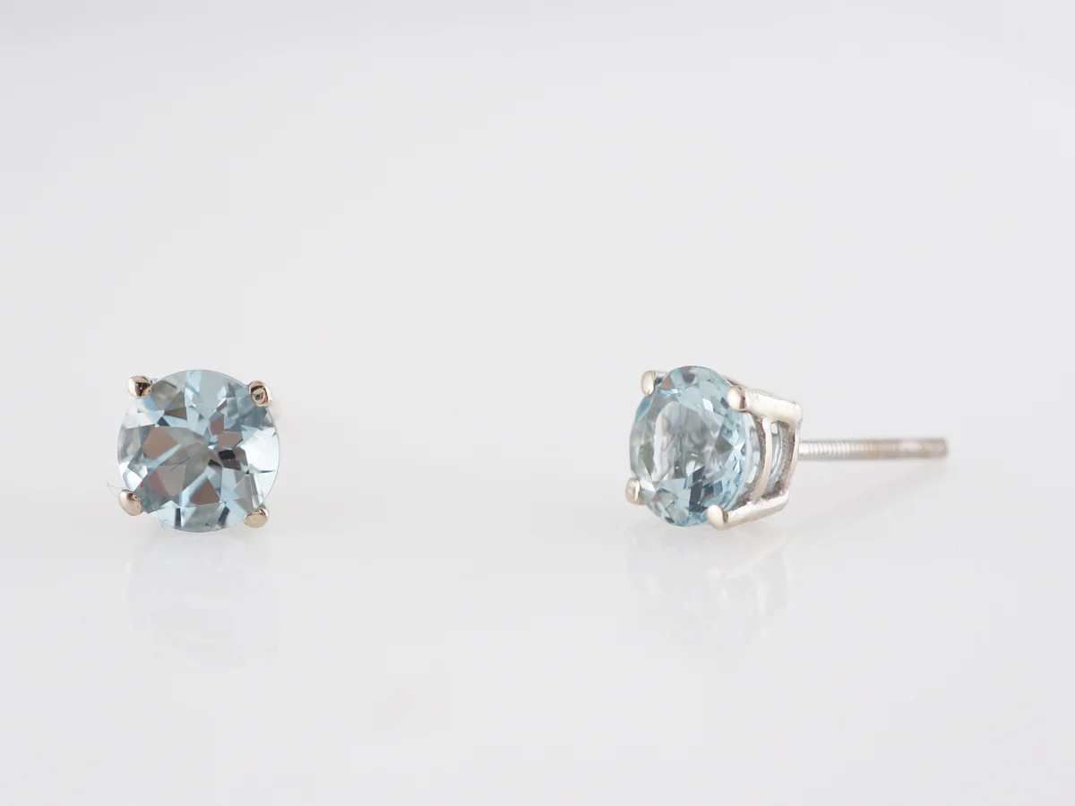 2 Carat Aquamarine Earrings in White Gold - Image 6