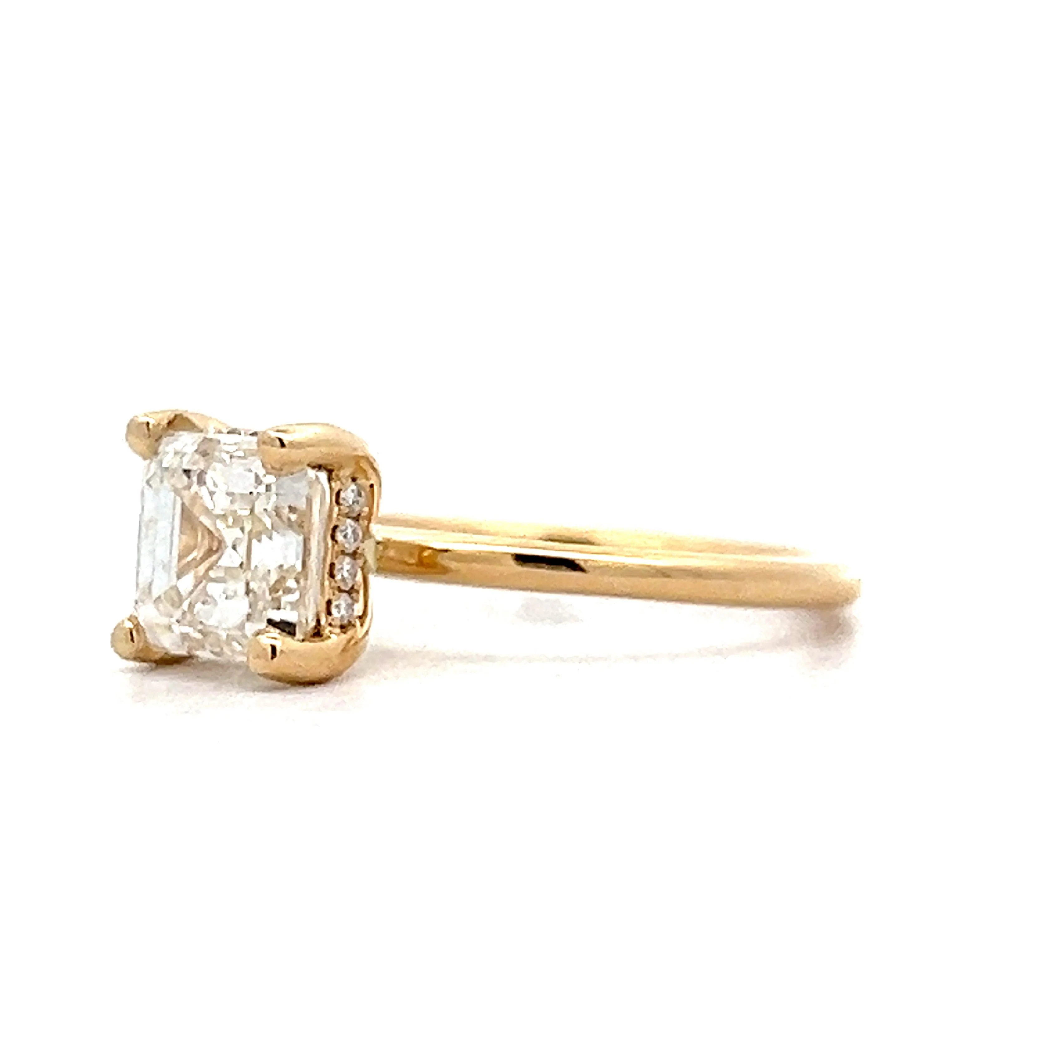 2 Carat Asscher Cut Engagement Ring in 14k Yellow Gold - Image 2