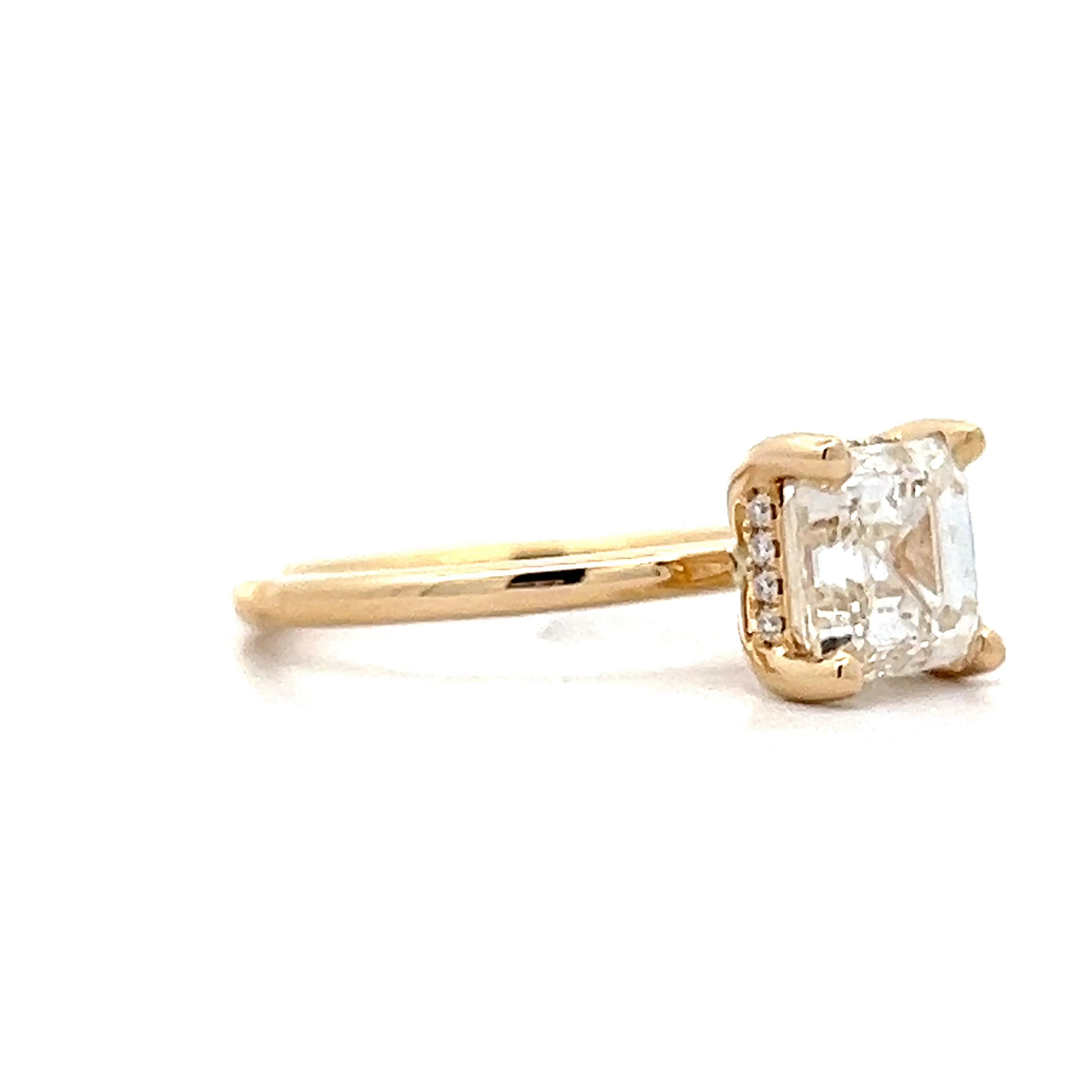 2 Carat Asscher Cut Engagement Ring in 14k Yellow Gold - Image 3