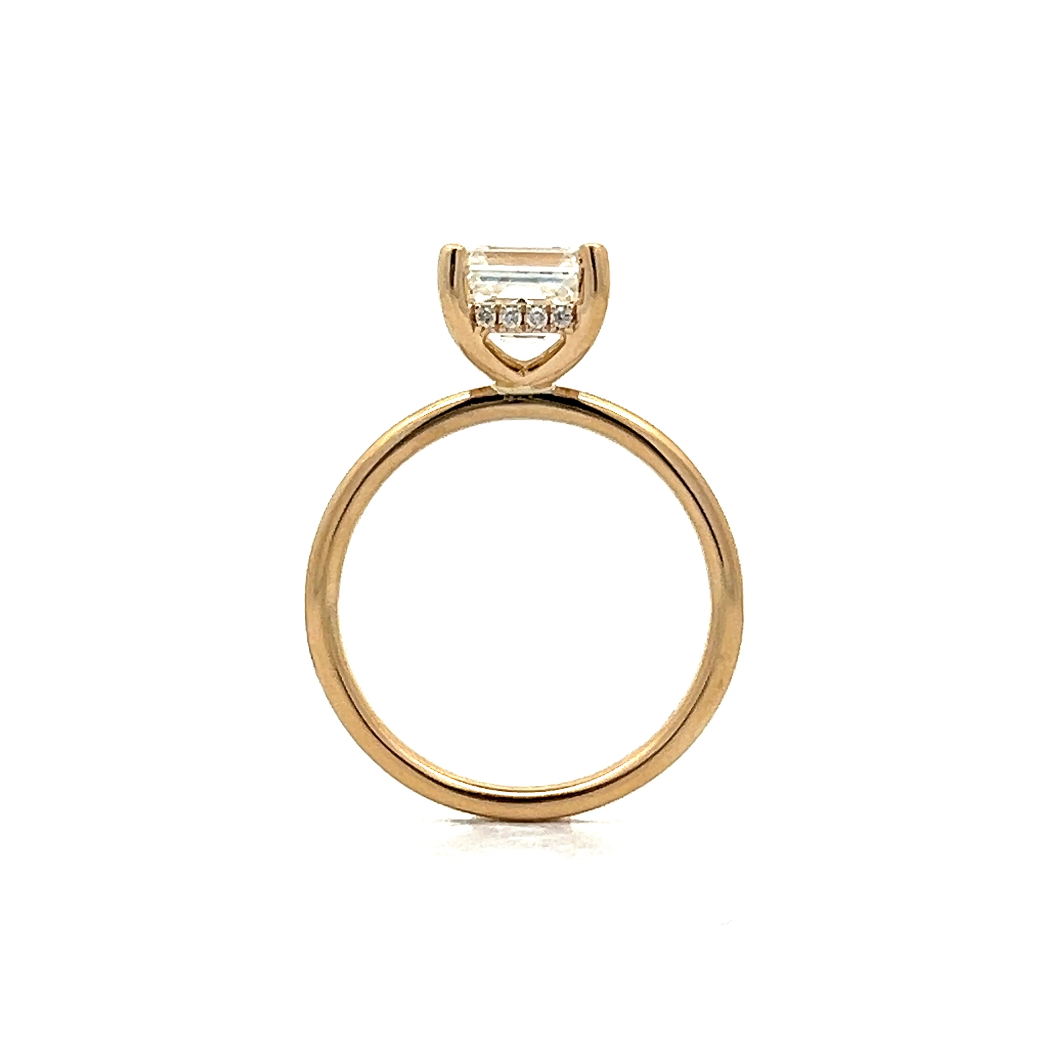 2 Carat Asscher Cut Engagement Ring in 14k Yellow Gold - Image 4