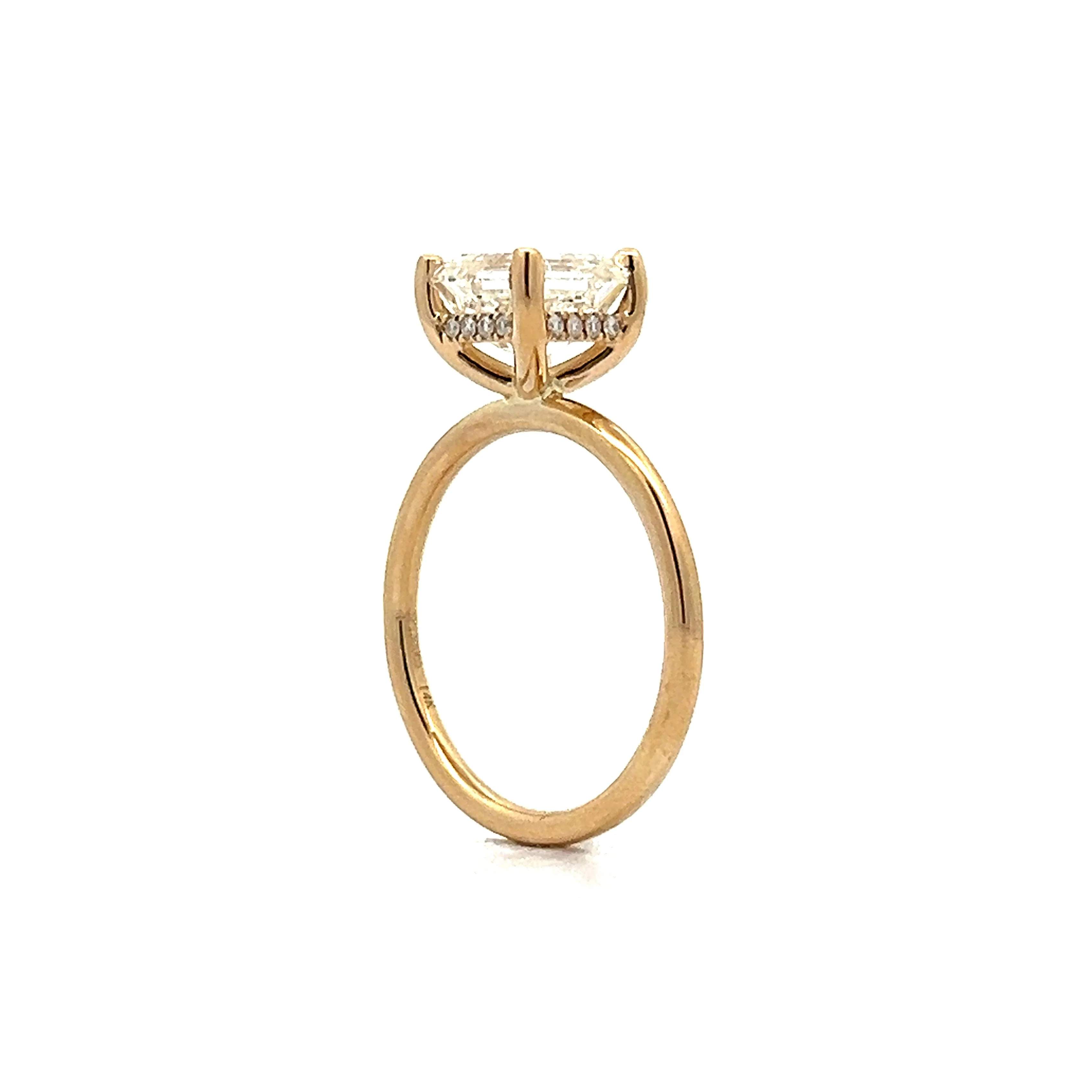 2 Carat Asscher Cut Engagement Ring in 14k Yellow Gold - Image 5