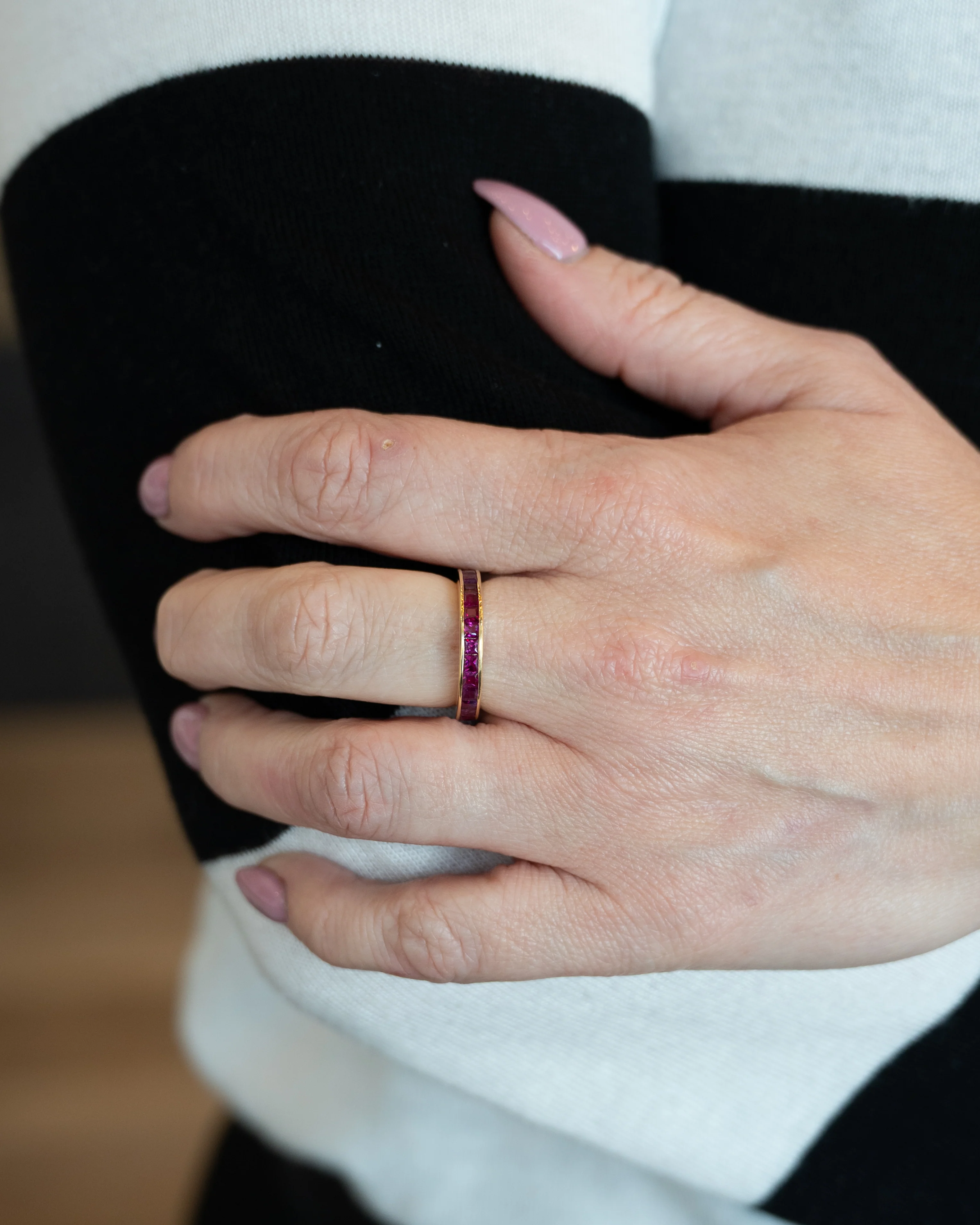 2 Carat Channel Set Ruby Eternity Band in 18k - Image 8