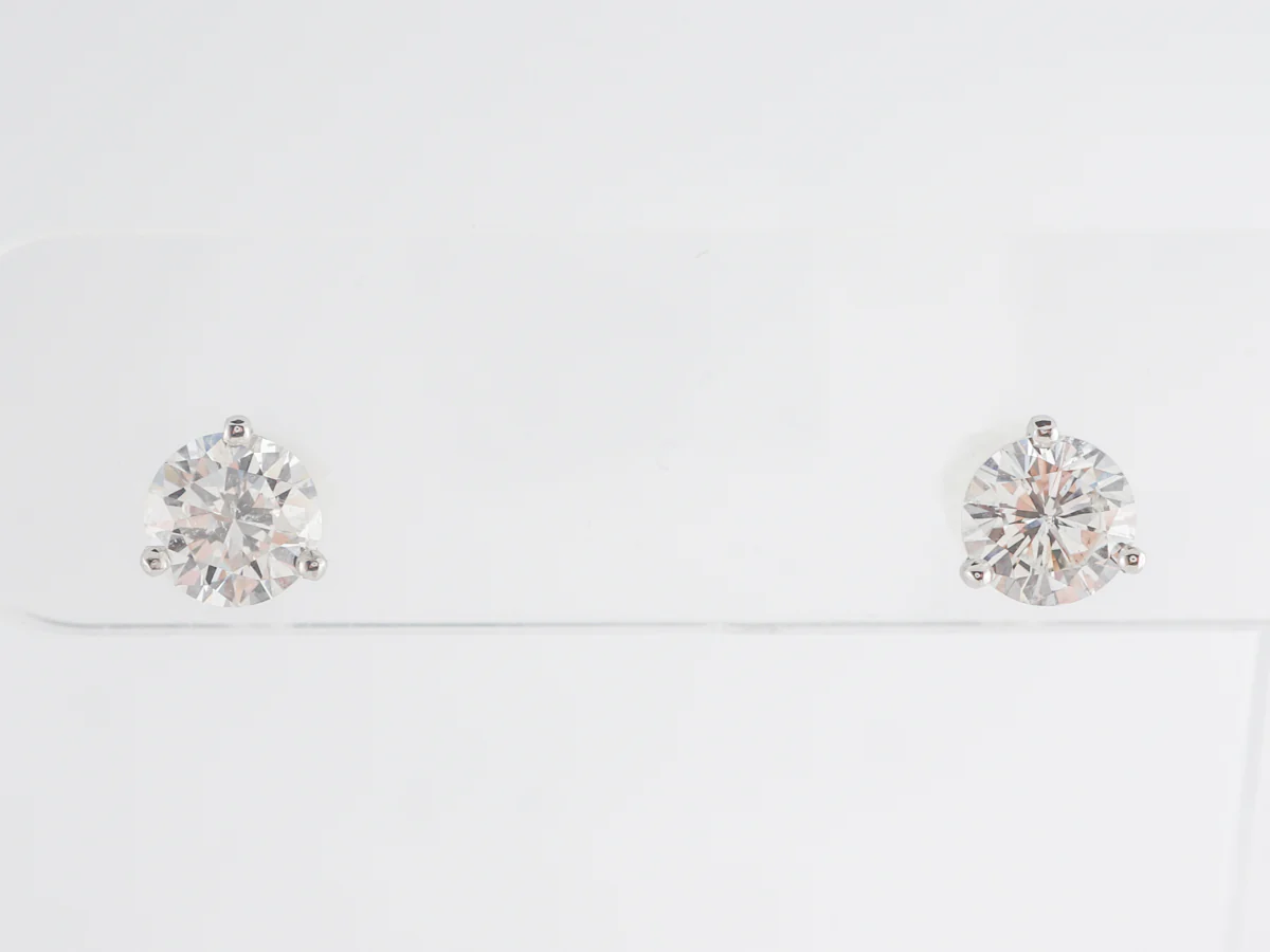 2 Carat Diamond Earring Studs in Platinum