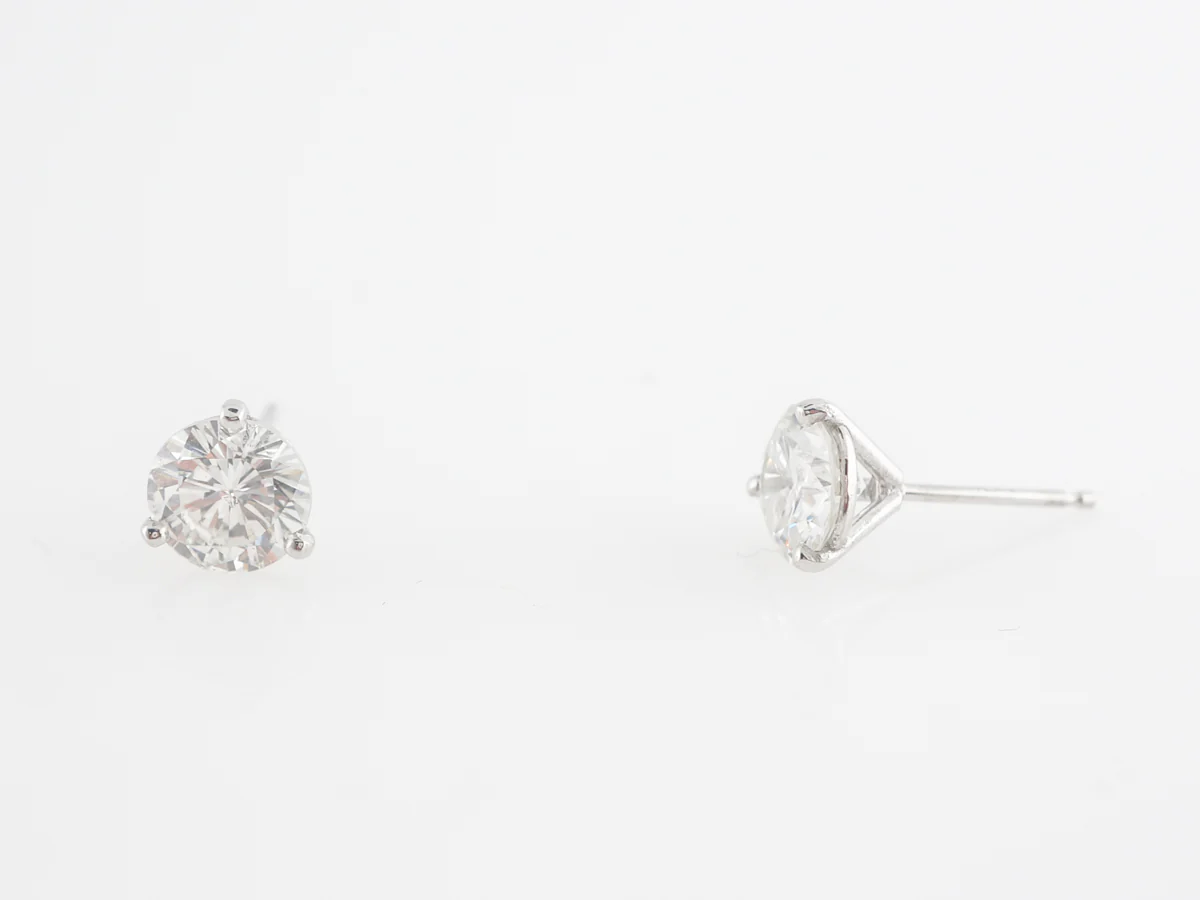 2 Carat Diamond Earring Studs in Platinum - Image 5