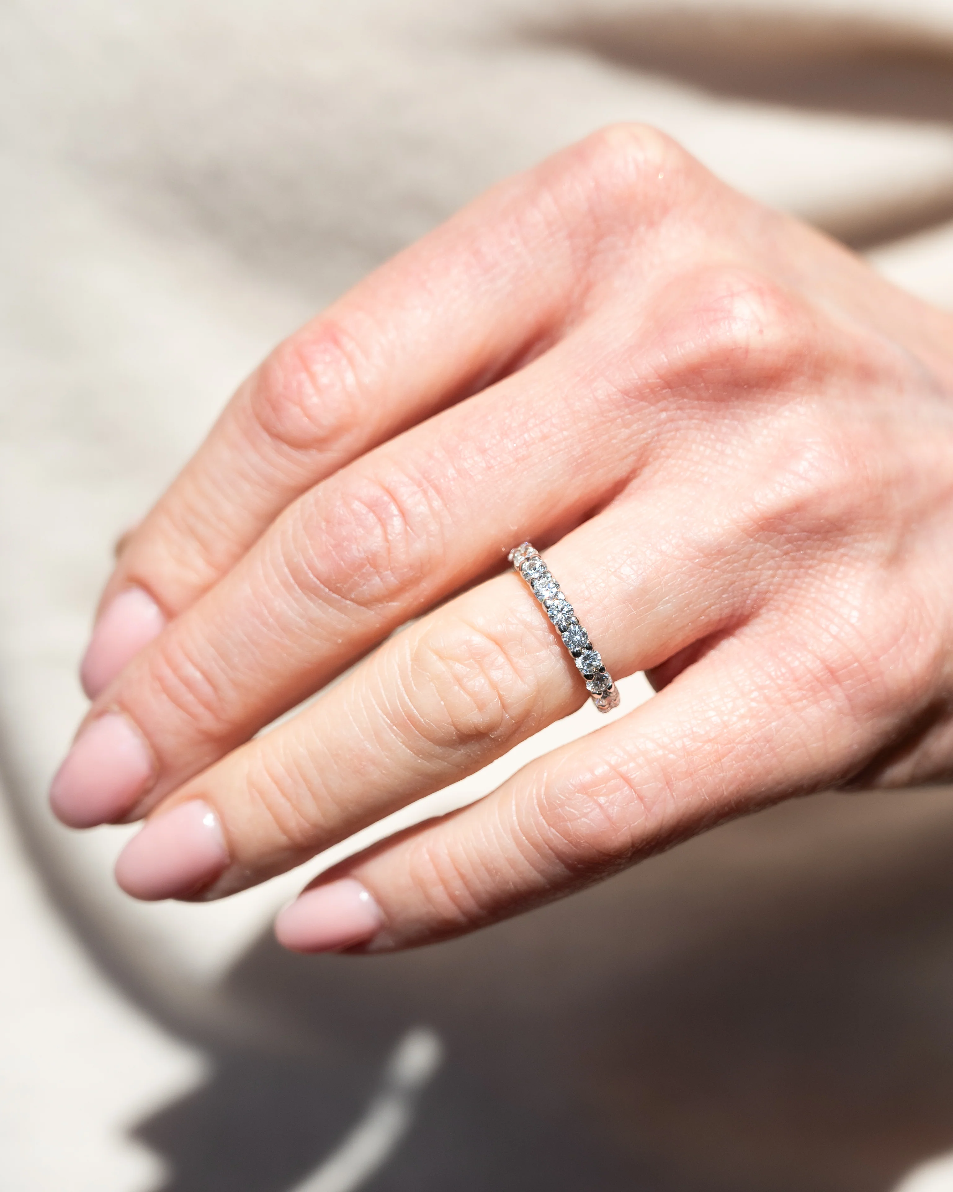 2 Carat Diamond Eternity Wedding Band in 14k - Image 8