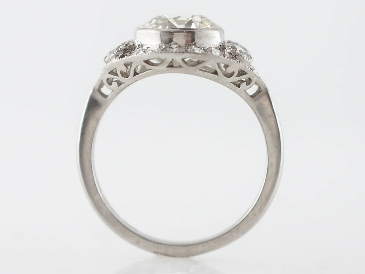 2 Carat Diamond Halo Engagement Ring Old European Cut - Image 4