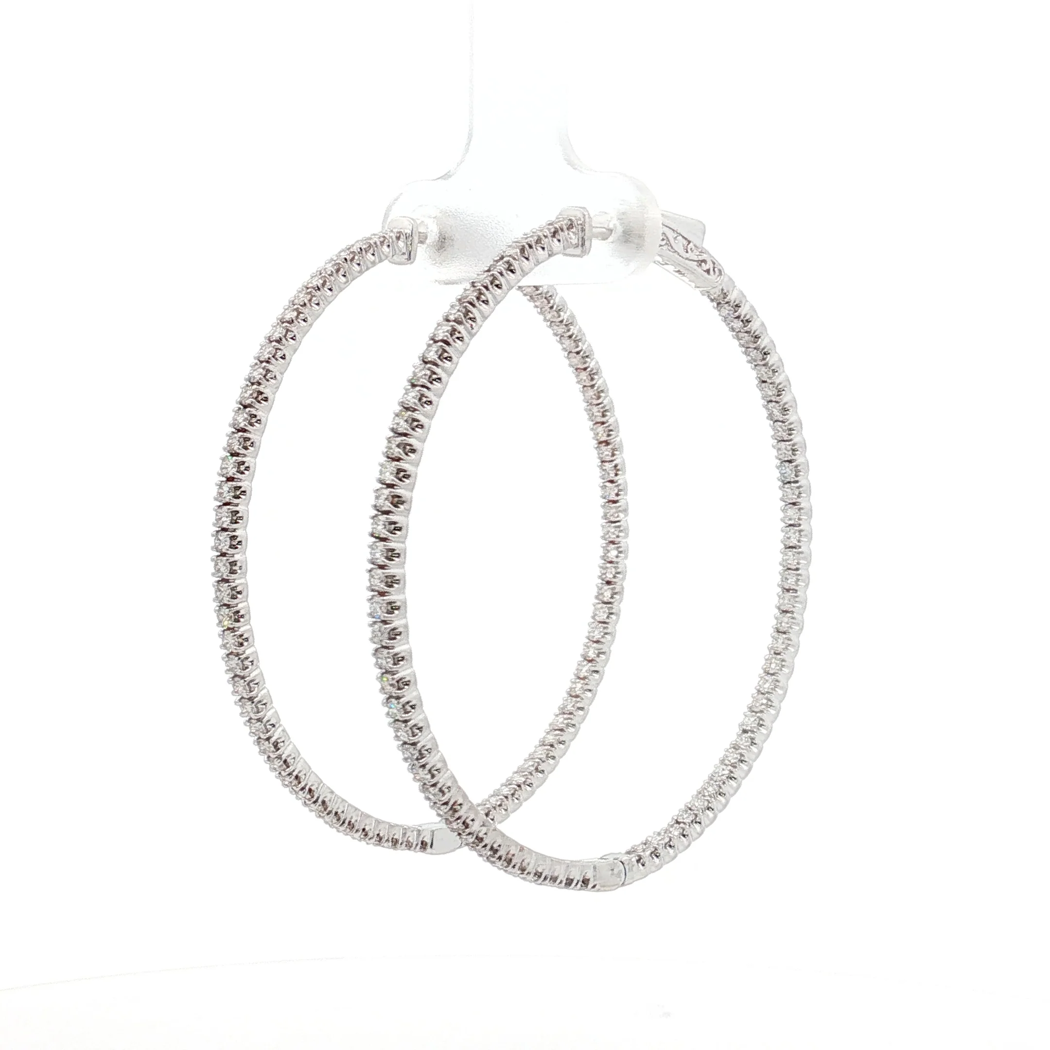 2 Carat Diamond Inside-Out Hoop Earrings in 14k - Image 2