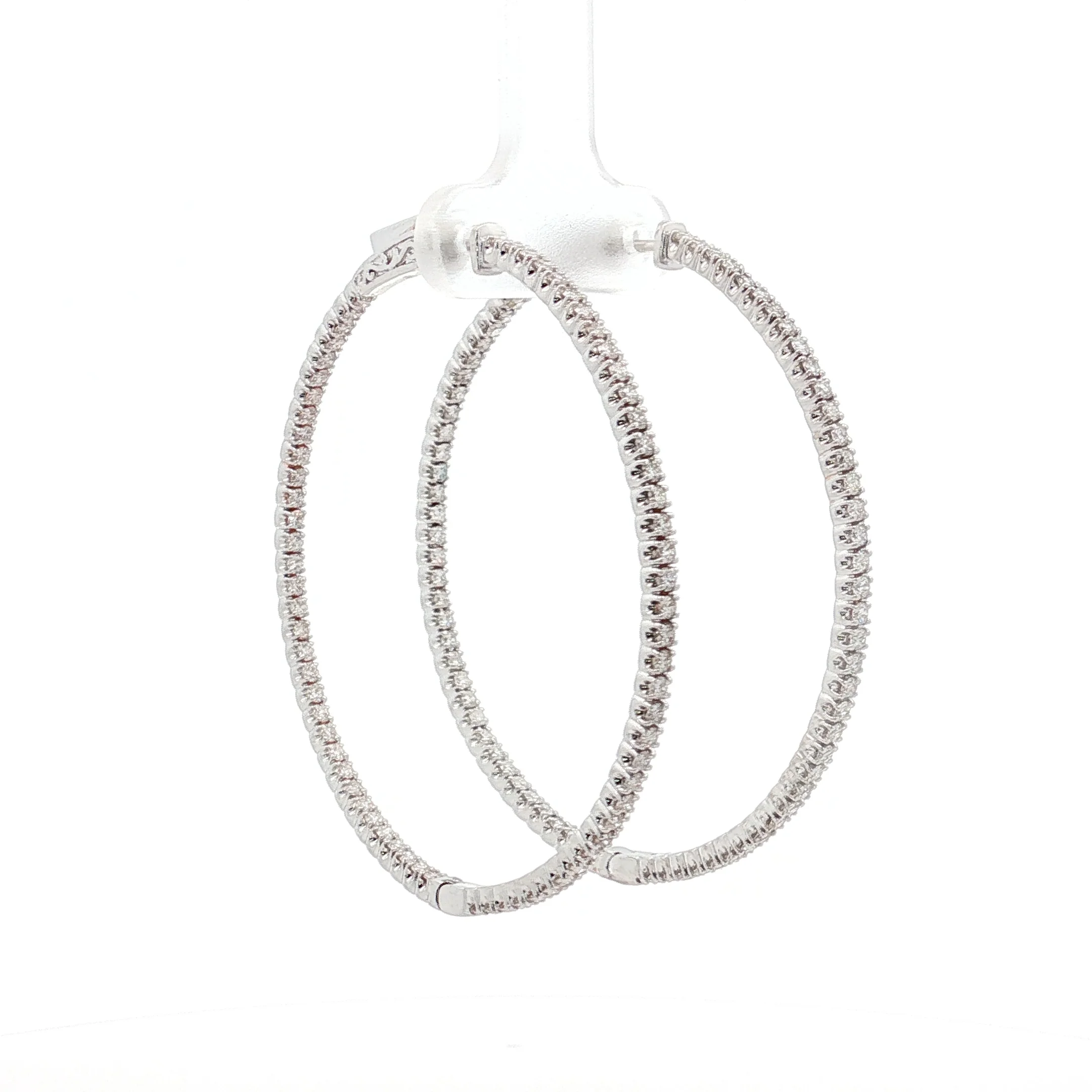 2 Carat Diamond Inside-Out Hoop Earrings in 14k - Image 3