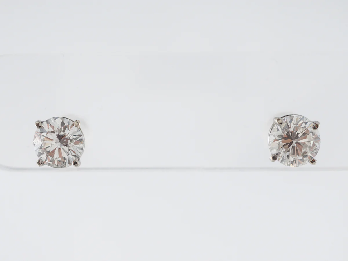 2 Carat Diamond Stud Earrings in 14k White Gold - Image 2