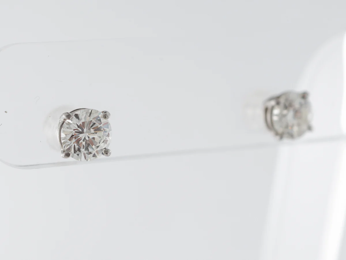 2 Carat Diamond Stud Earrings in Platinum - Image 2