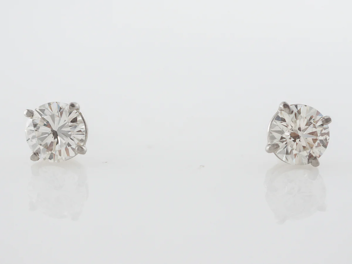 2 Carat Diamond Stud Earrings in Platinum - Image 3
