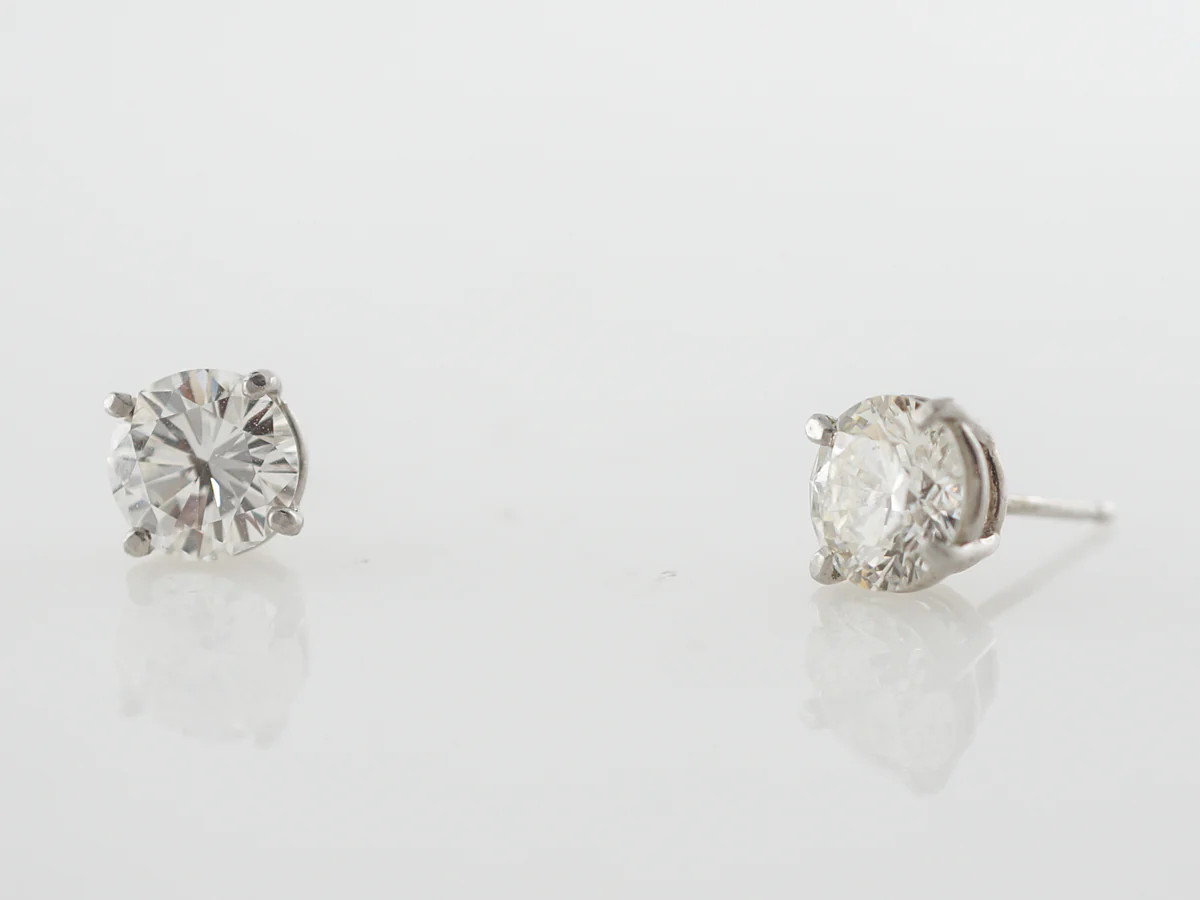 2 Carat Diamond Stud Earrings in Platinum - Image 4