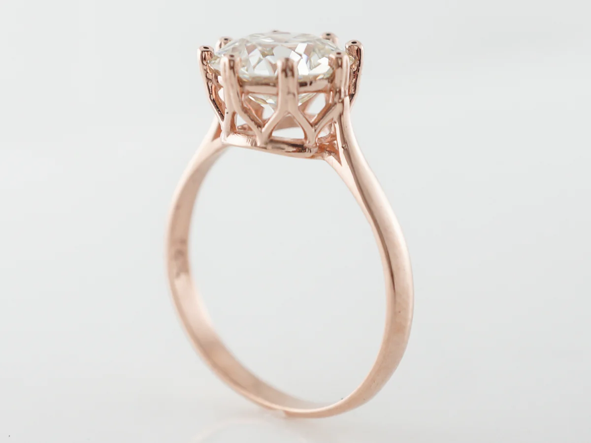 2 Carat European Cut Diamond Engagement Ring in Rose Gold - Image 4