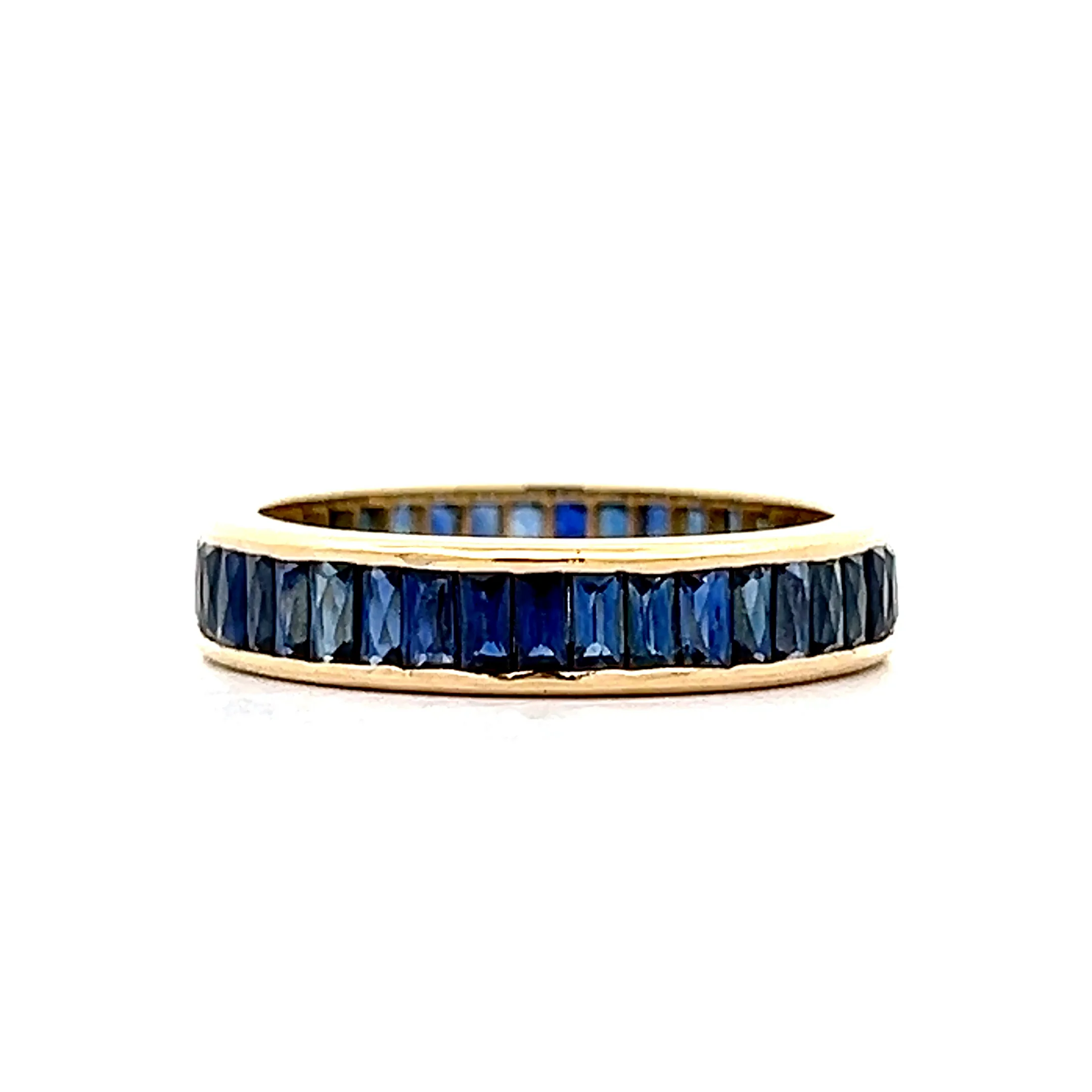 2 Carat French Cut Eternity Band in 18k Yellow Gold