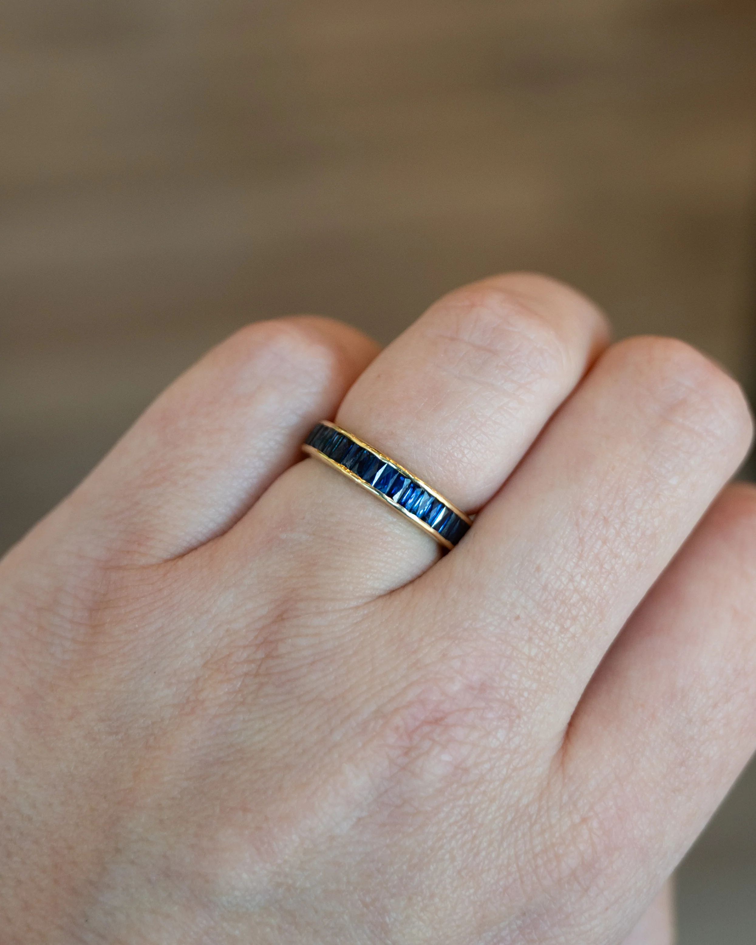 2 Carat French Cut Eternity Band in 18k Yellow Gold - Image 7