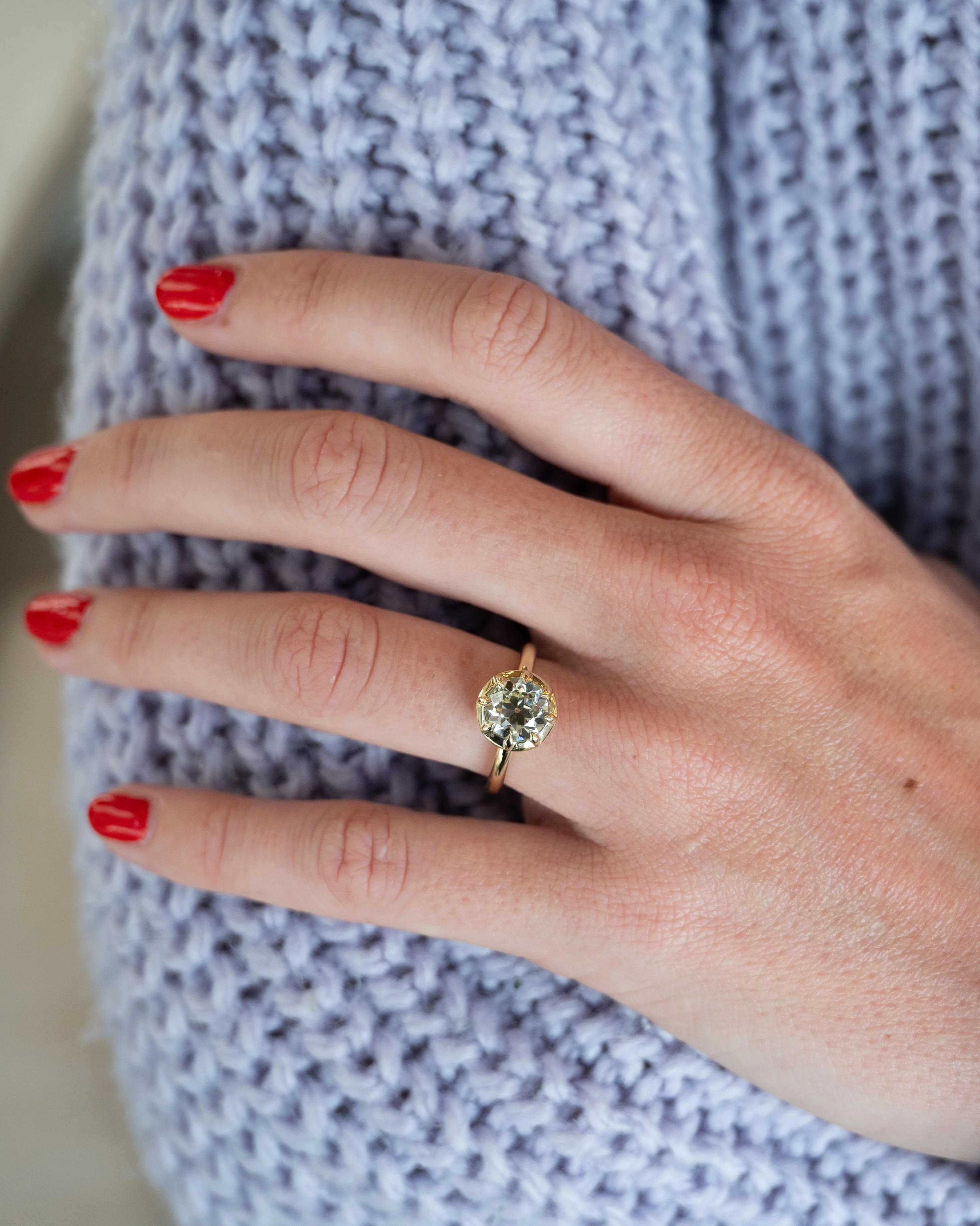 2 Carat GIA Old European Diamond Engagement Ring 14k - Image 7