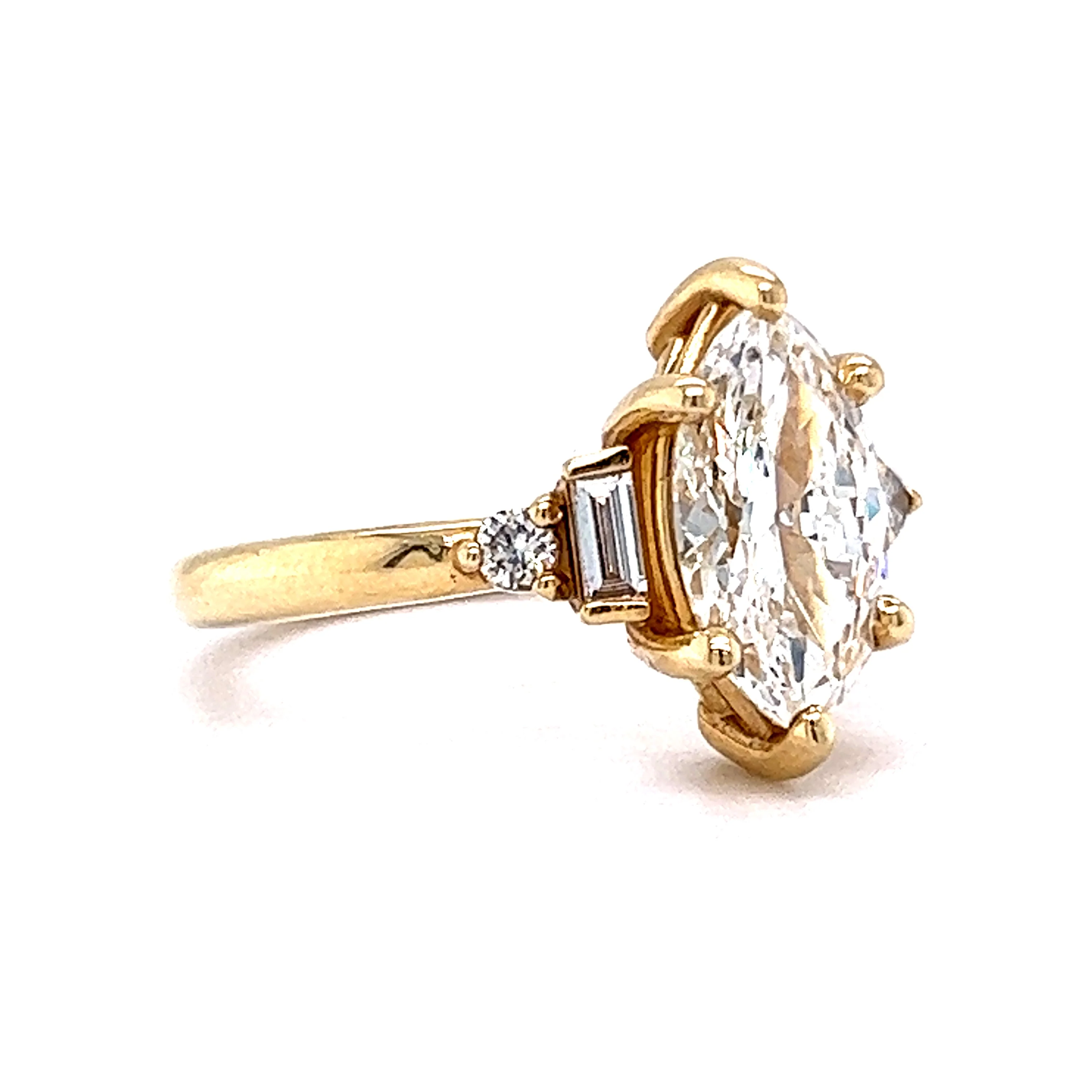 2 Carat Marquise Cut Diamond Engagement Ring in 14k - Image 3