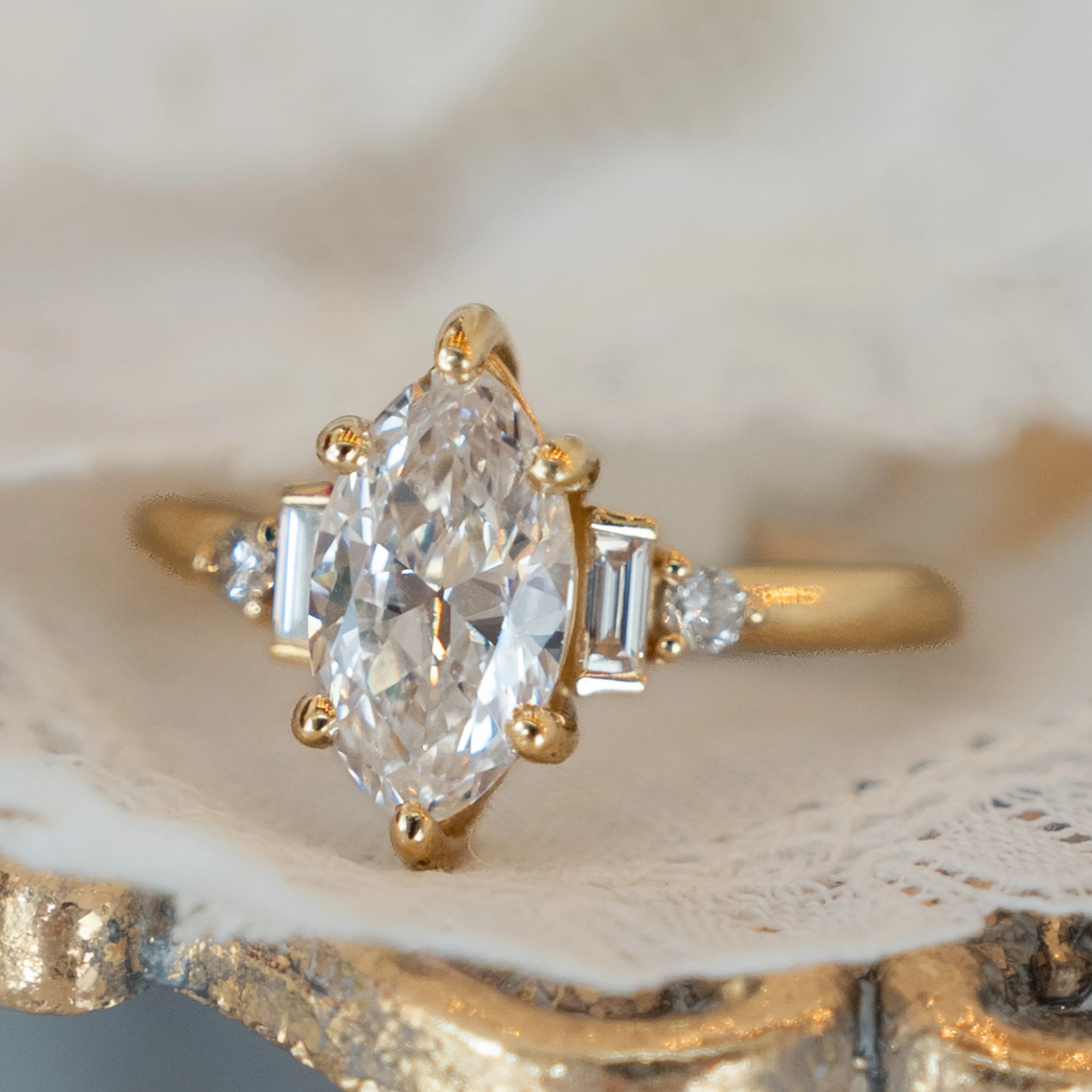 2 Carat Marquise Cut Diamond Engagement Ring in 14k - Image 7
