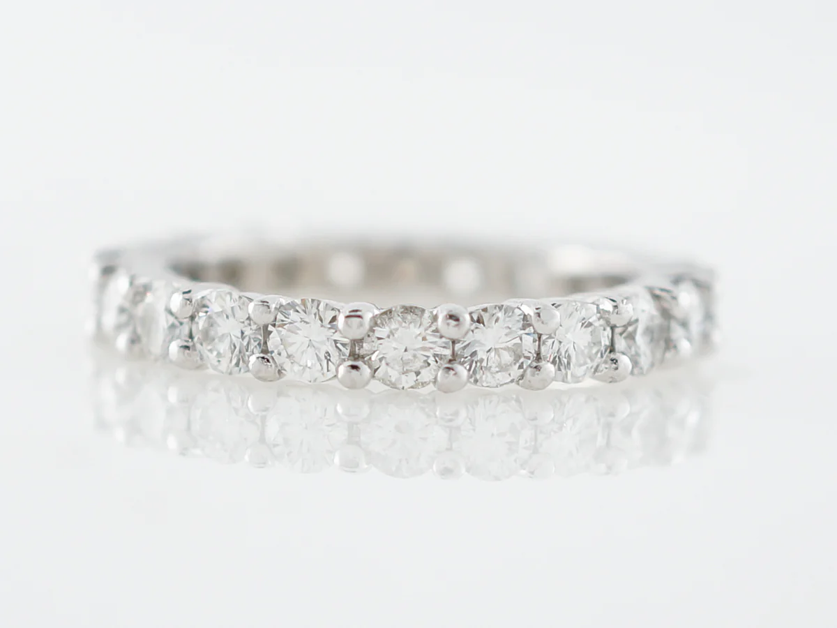 2 Carat Round Brilliant Cut Diamond Eternity Wedding Band in Platinum