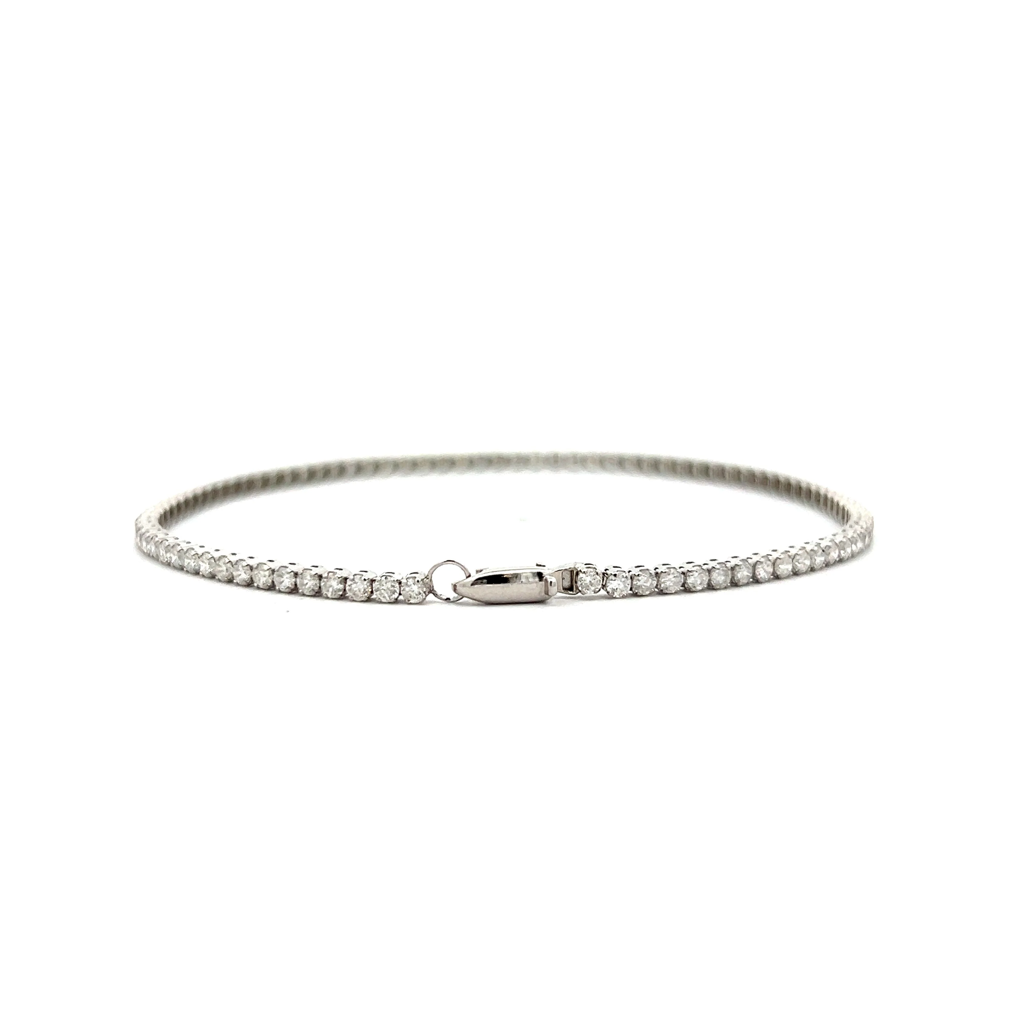 2 Carat Round Diamond Tennis Bracelet in 14k - Image 4