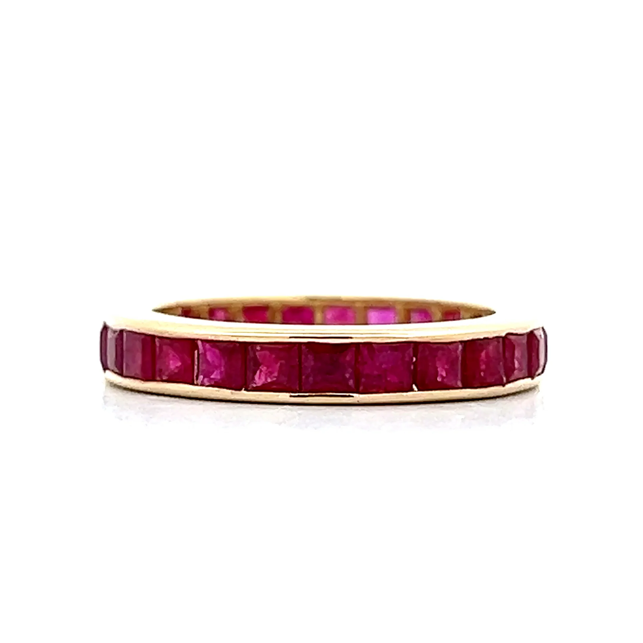 2 Carat Ruby Eternity Band in 18k Yellow Gold