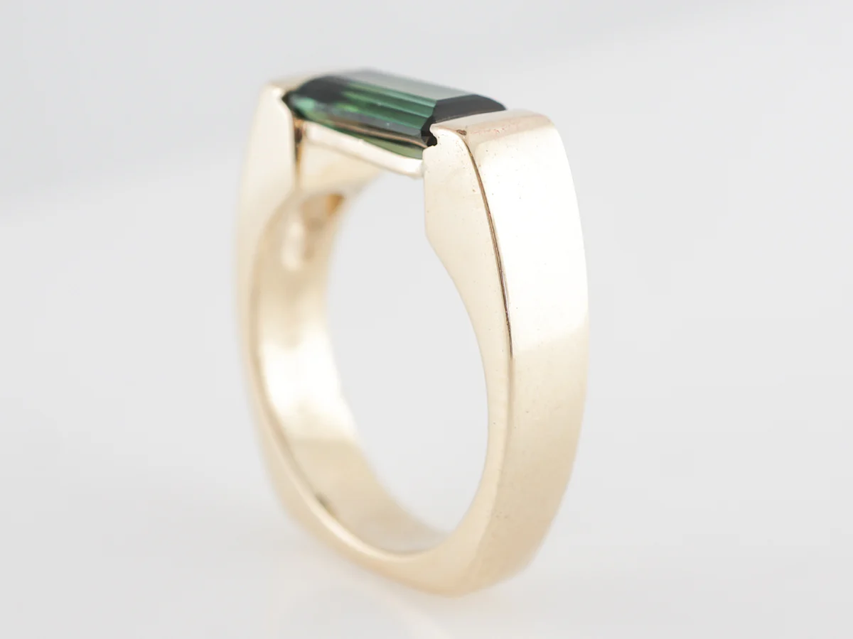 2 Carat Tourmaline Cocktail Ring in 14k Yellow Gold - Image 4