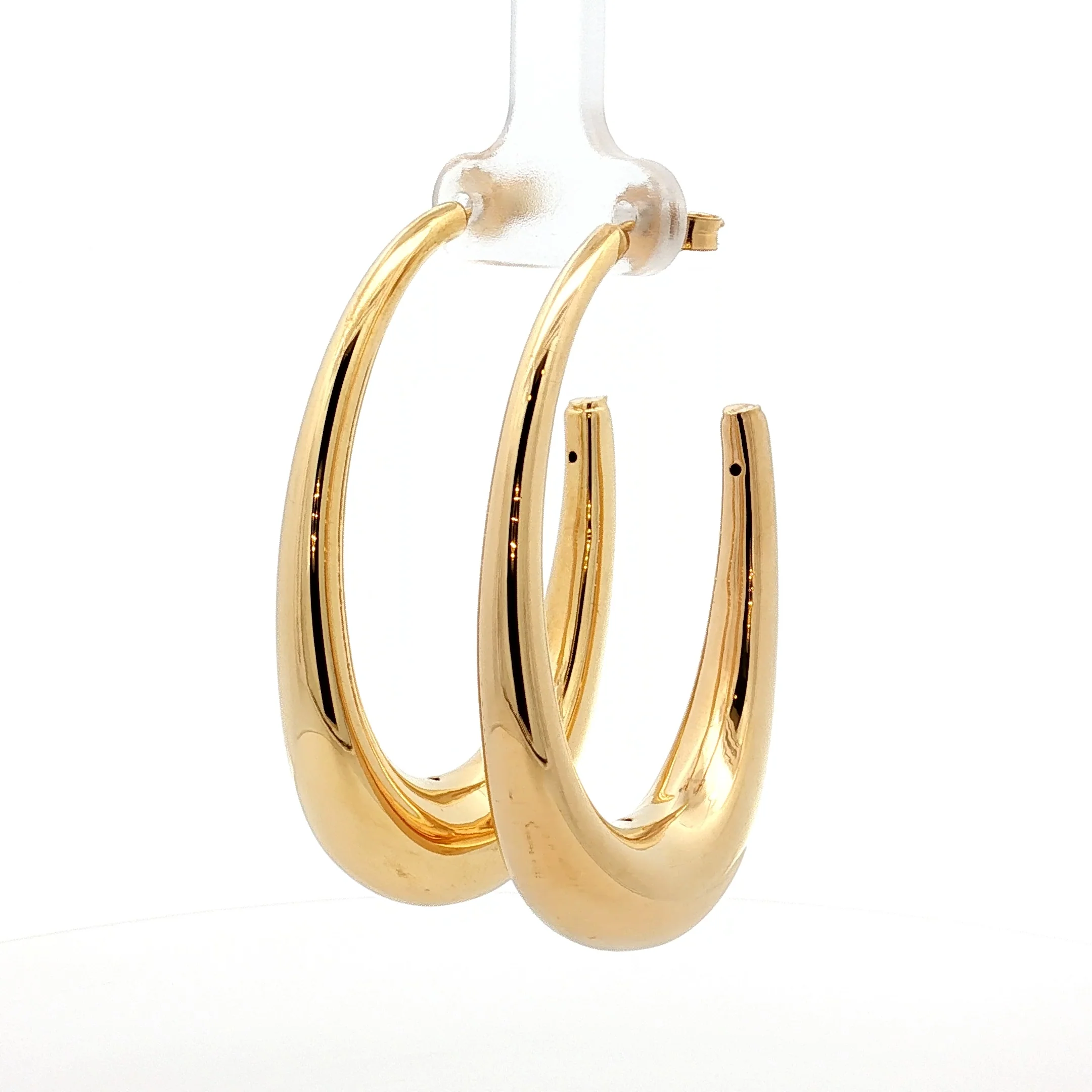 2 Inch J Hoop Earrings in 14k Yellow Gold - Image 2