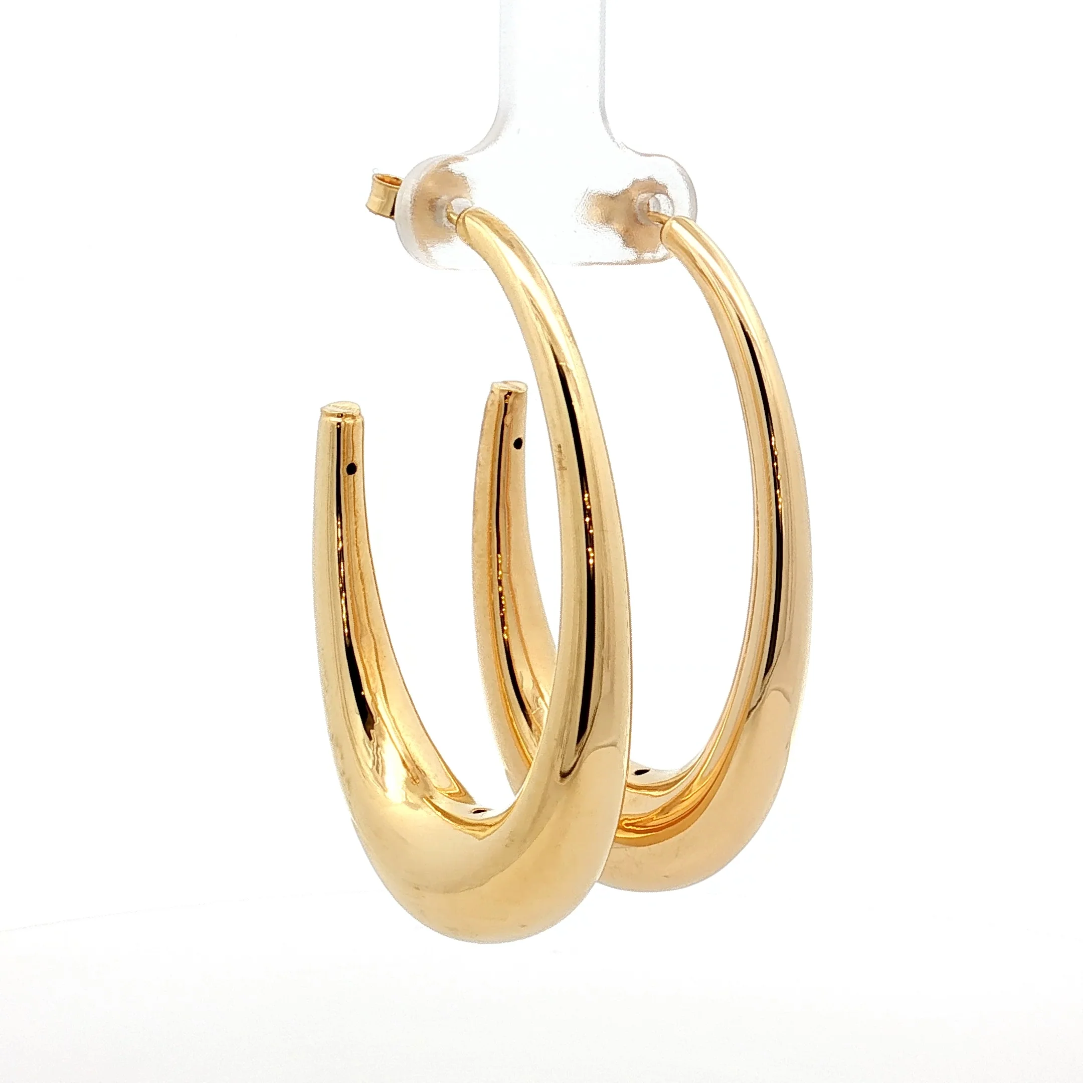 2 Inch J Hoop Earrings in 14k Yellow Gold - Image 3