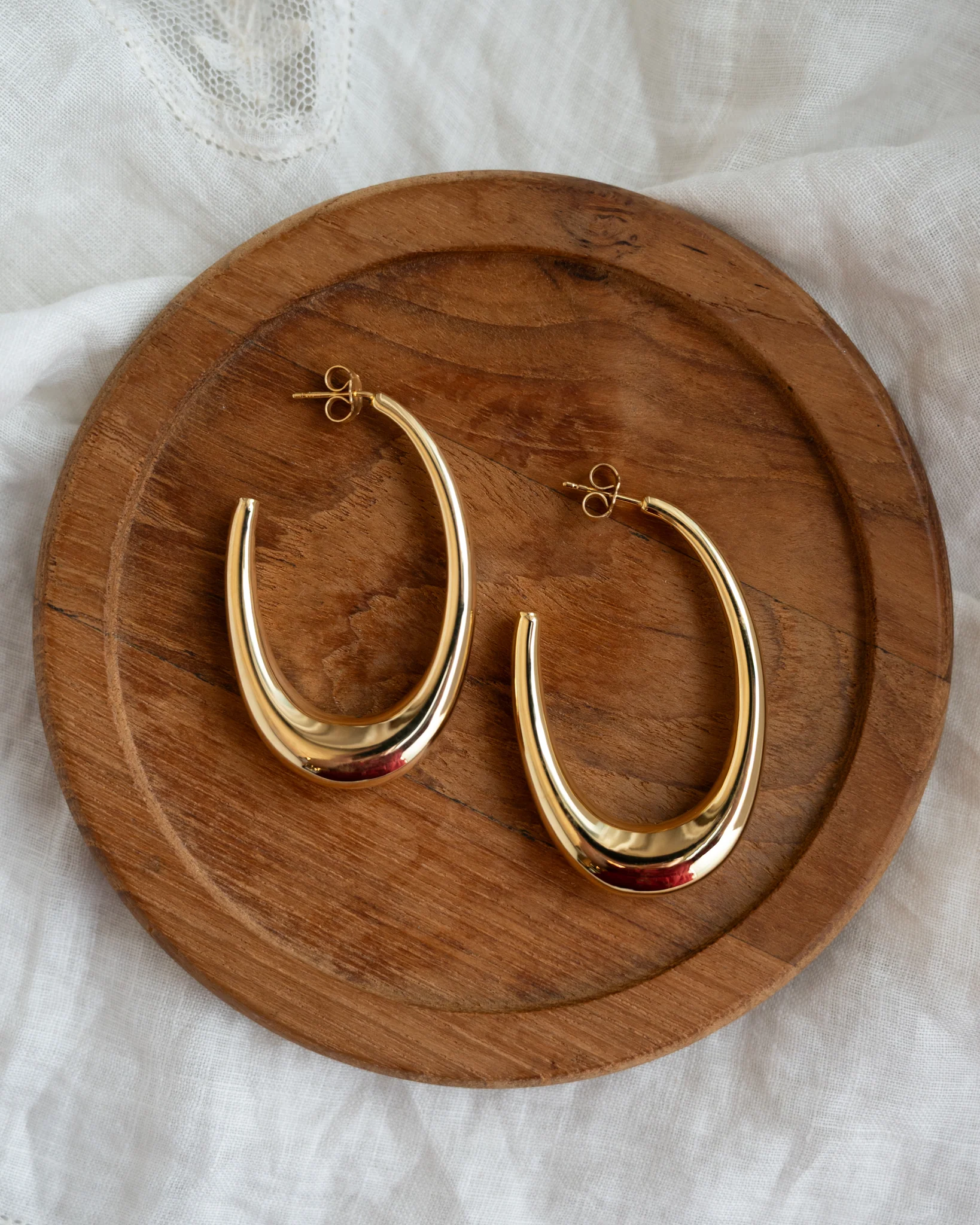 2 Inch J Hoop Earrings in 14k Yellow Gold - Image 4