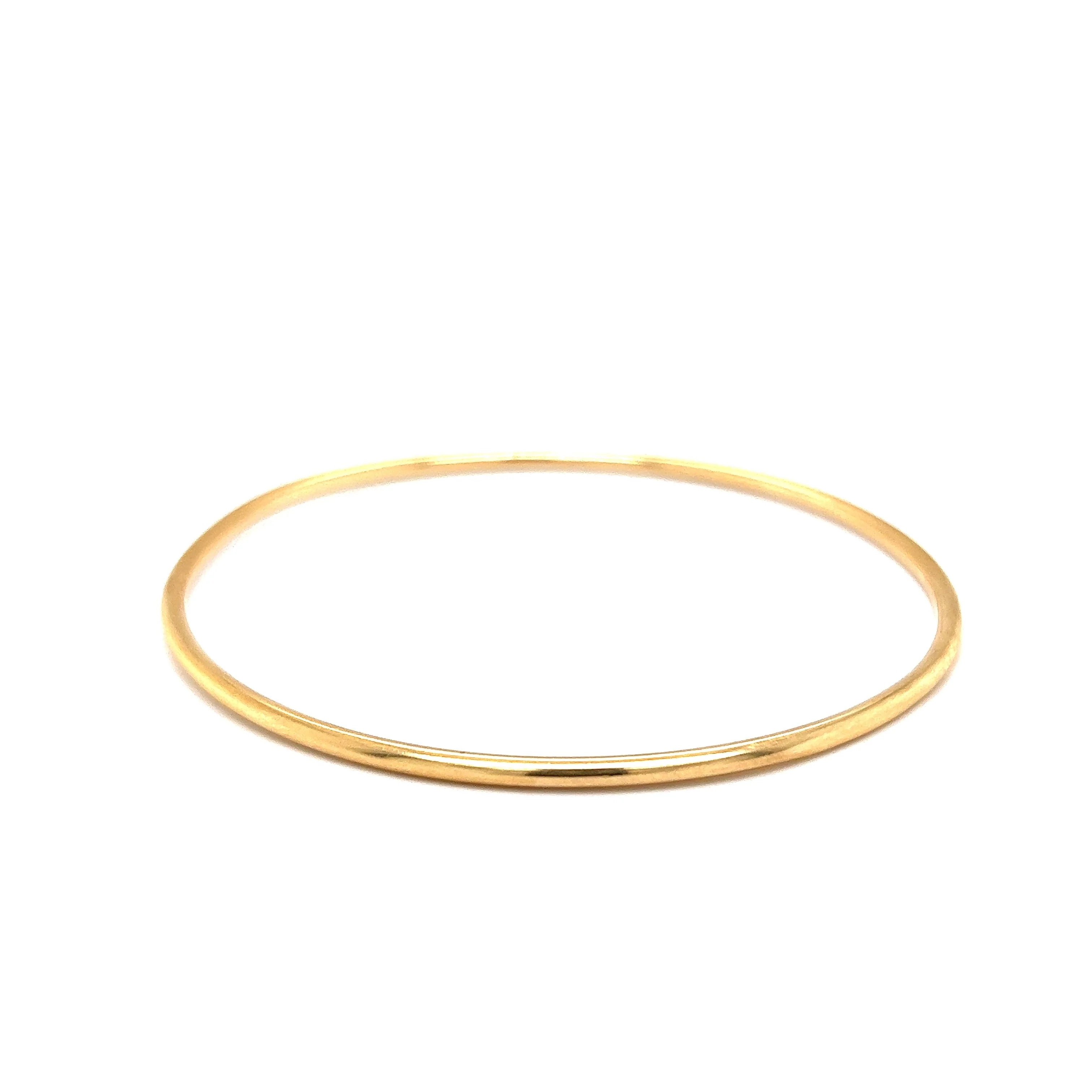 2mm Classic Bangle Bracelet in 14k Yellow Gold - Image 2