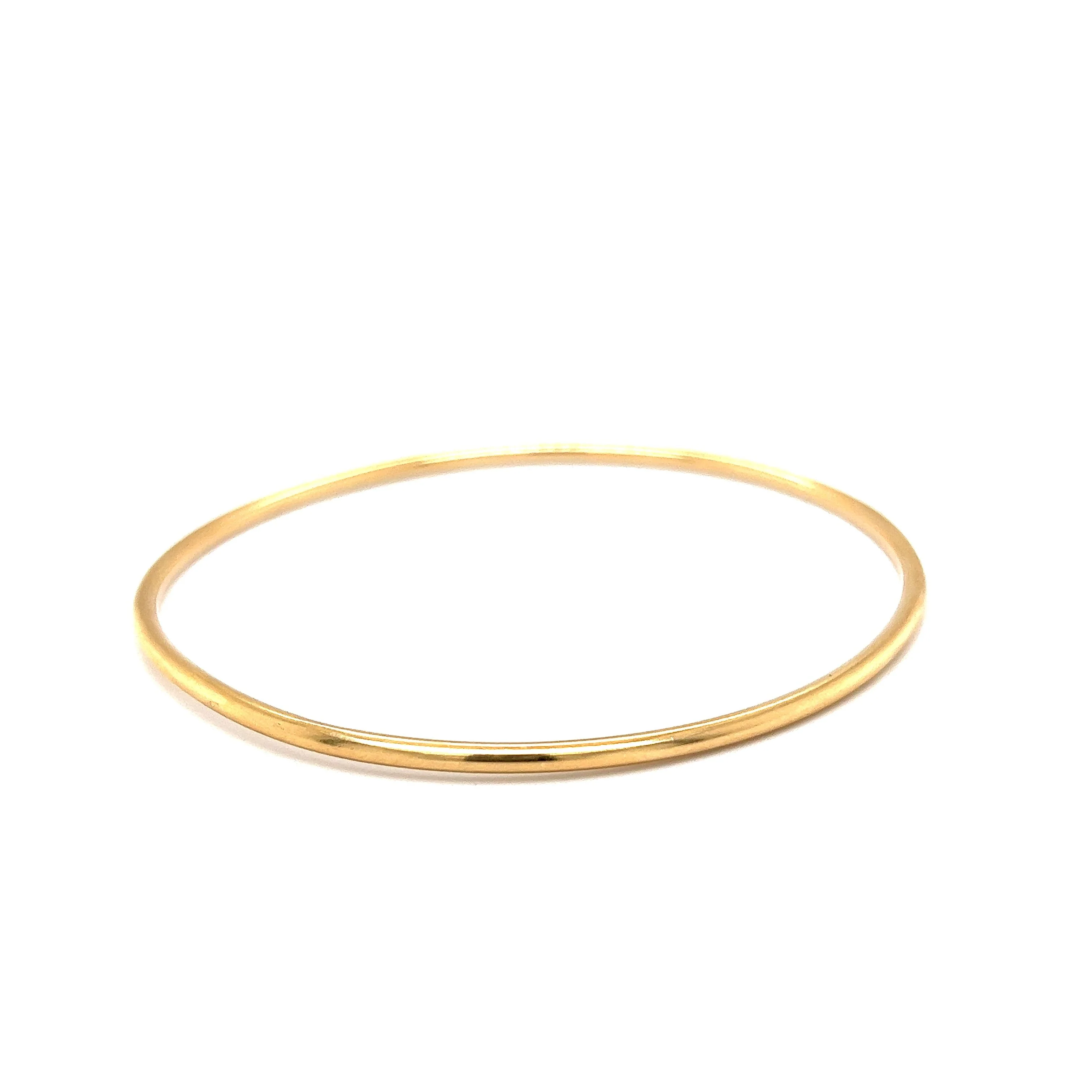 2mm Classic Bangle Bracelet in 14k Yellow Gold - Image 3