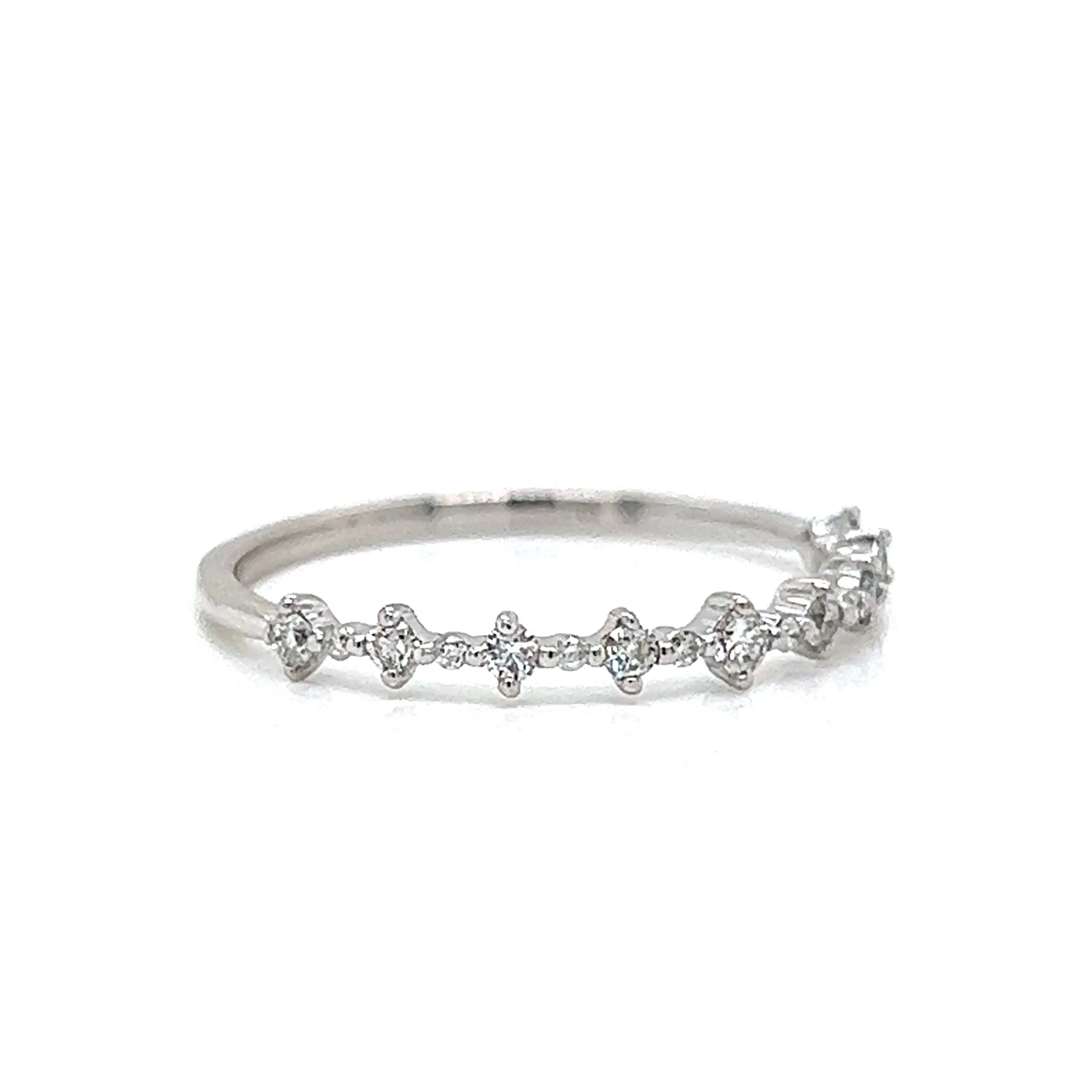 .20 Alternating Diamond Wedding Band in 14k White Gold - Image 3