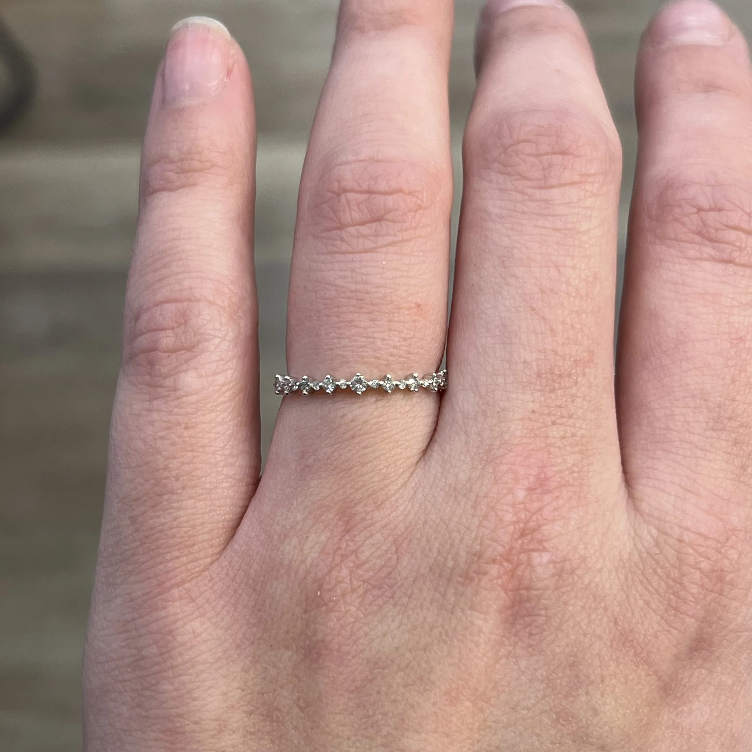 .20 Alternating Diamond Wedding Band in 14k White Gold - Image 6
