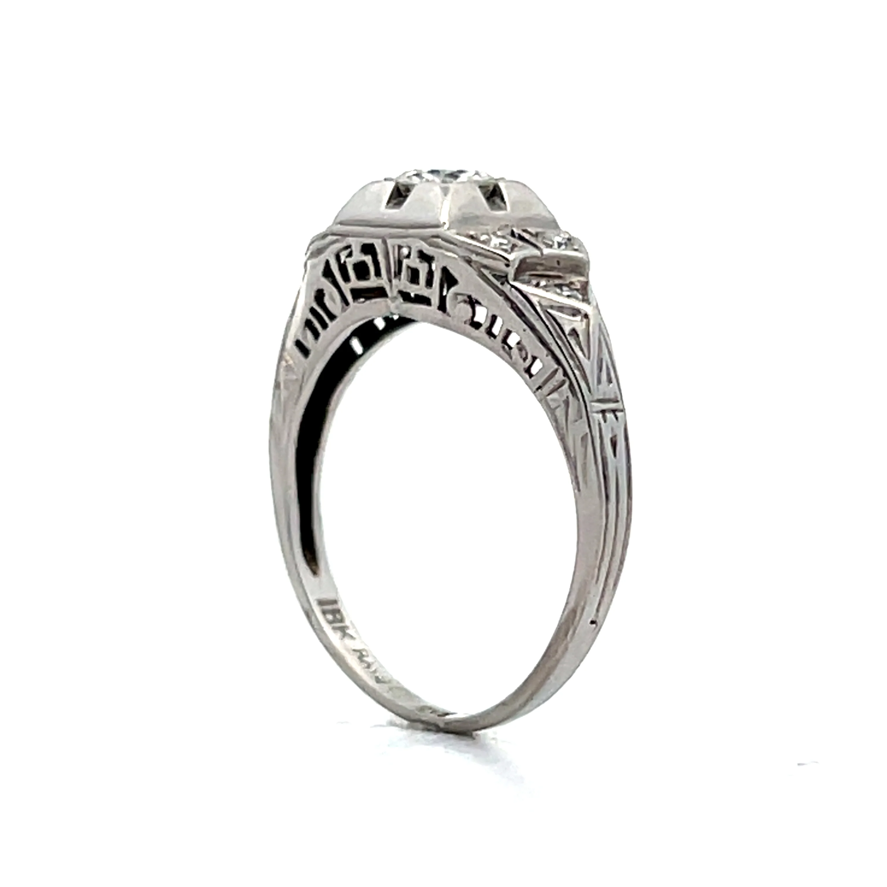 .20 Antique Art Deco Diamond Engagement Ring in 18k - Image 5