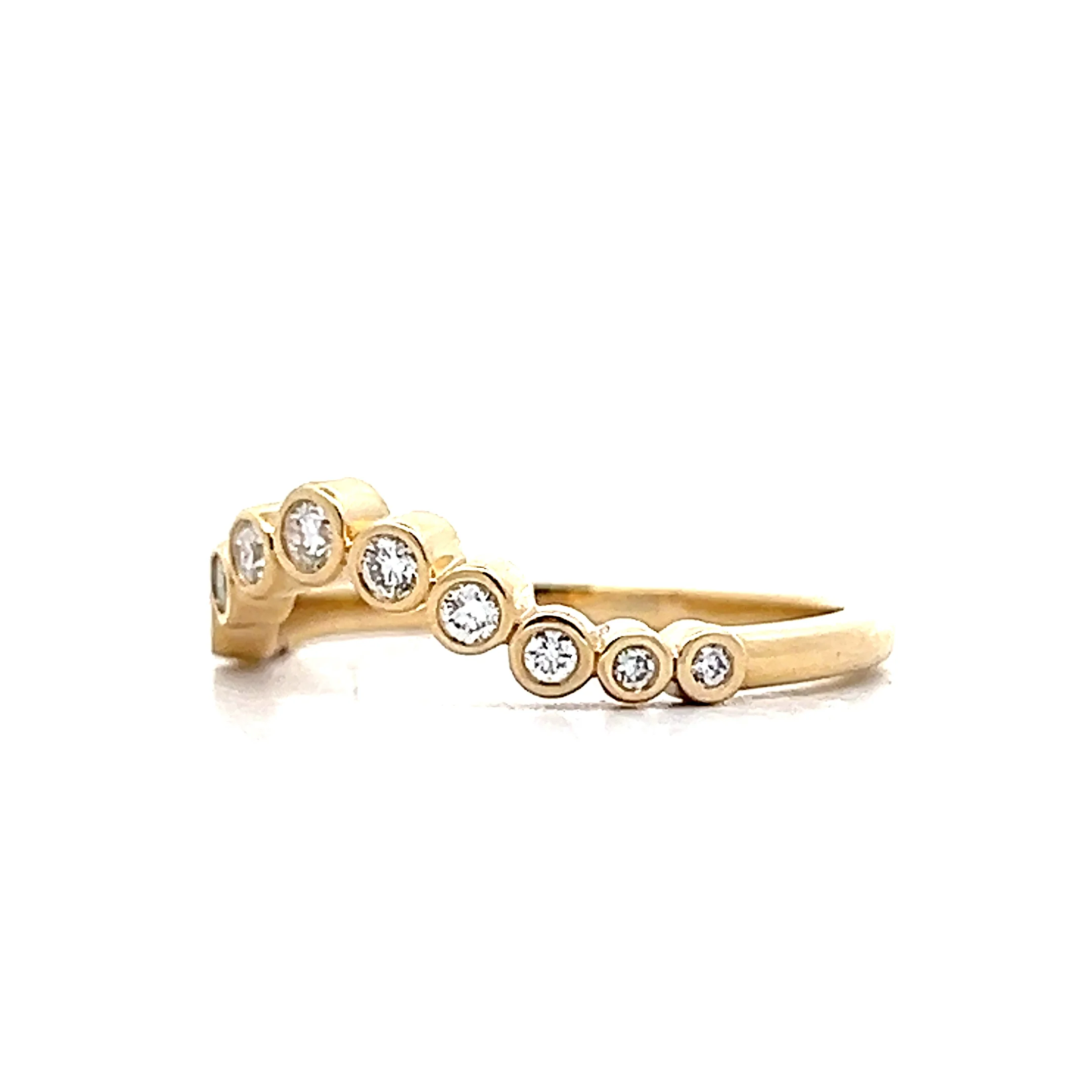 .20 Bezel Diamond Contour Wedding Band in 14k - Image 2