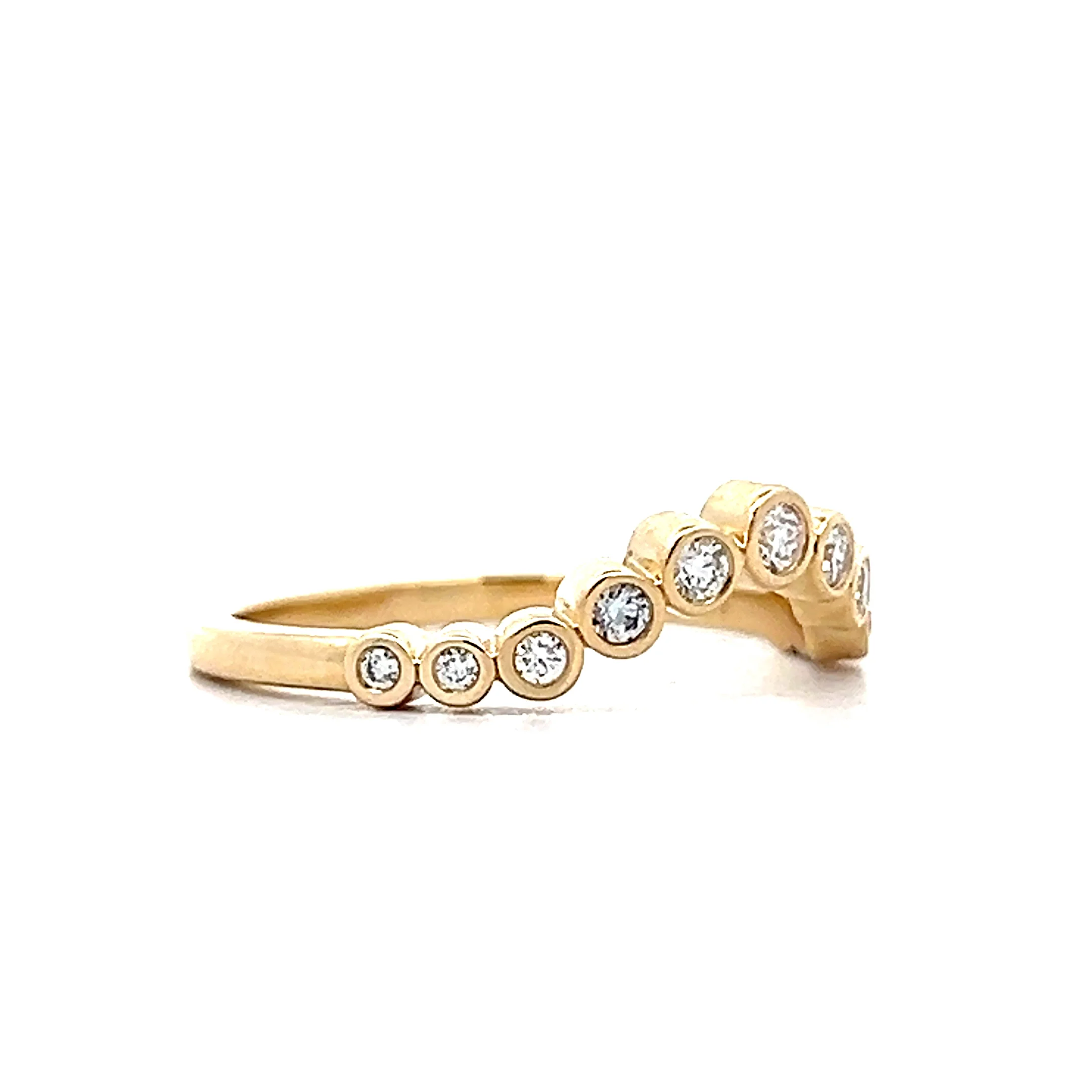 .20 Bezel Diamond Contour Wedding Band in 14k - Image 3