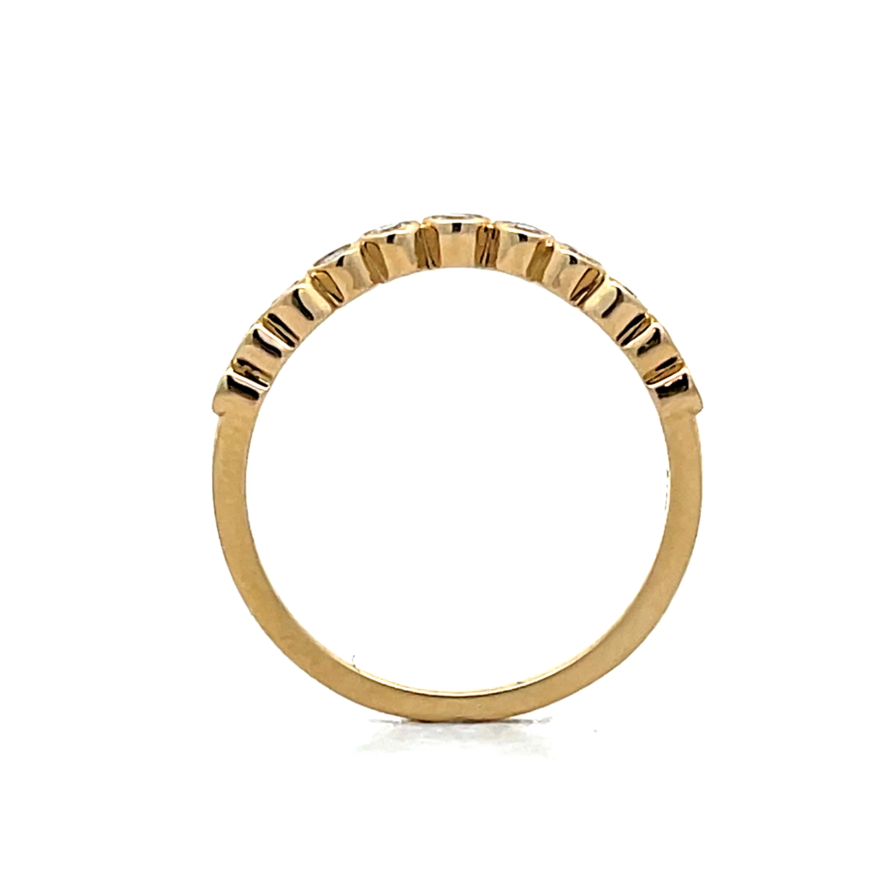 .20 Bezel Diamond Contour Wedding Band in 14k - Image 4