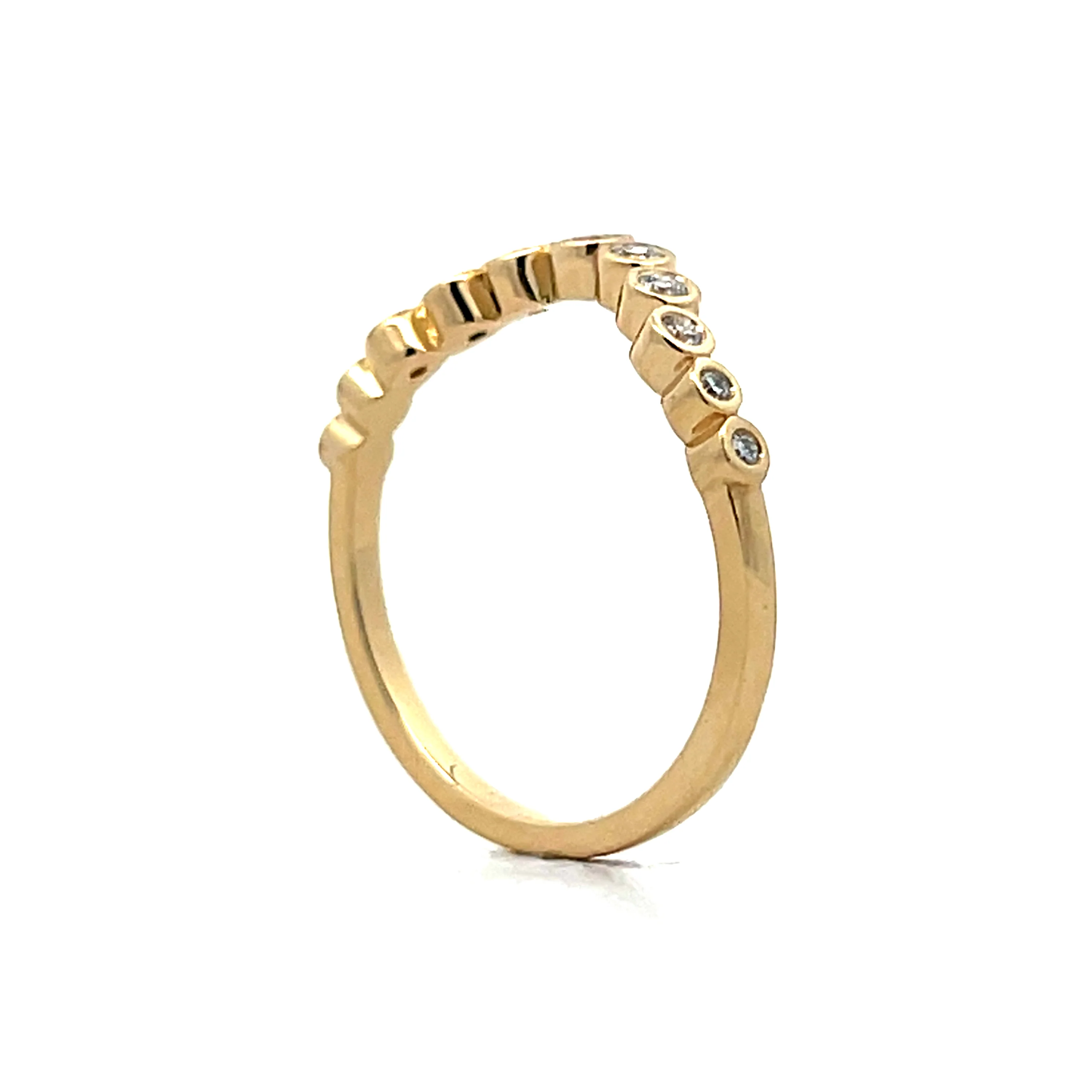 .20 Bezel Diamond Contour Wedding Band in 14k - Image 5