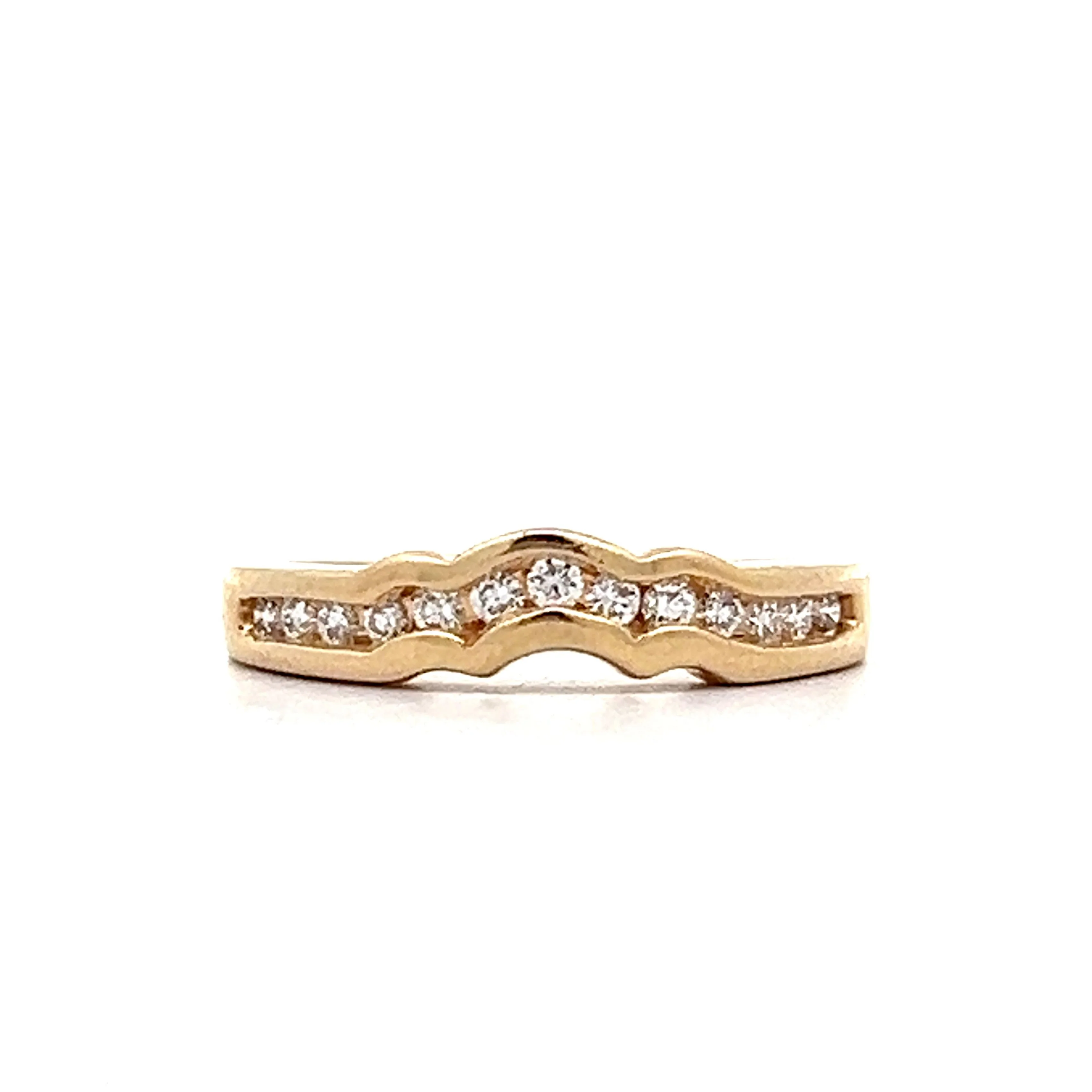 .20 Channel Set Diamond Contour Band in 14k