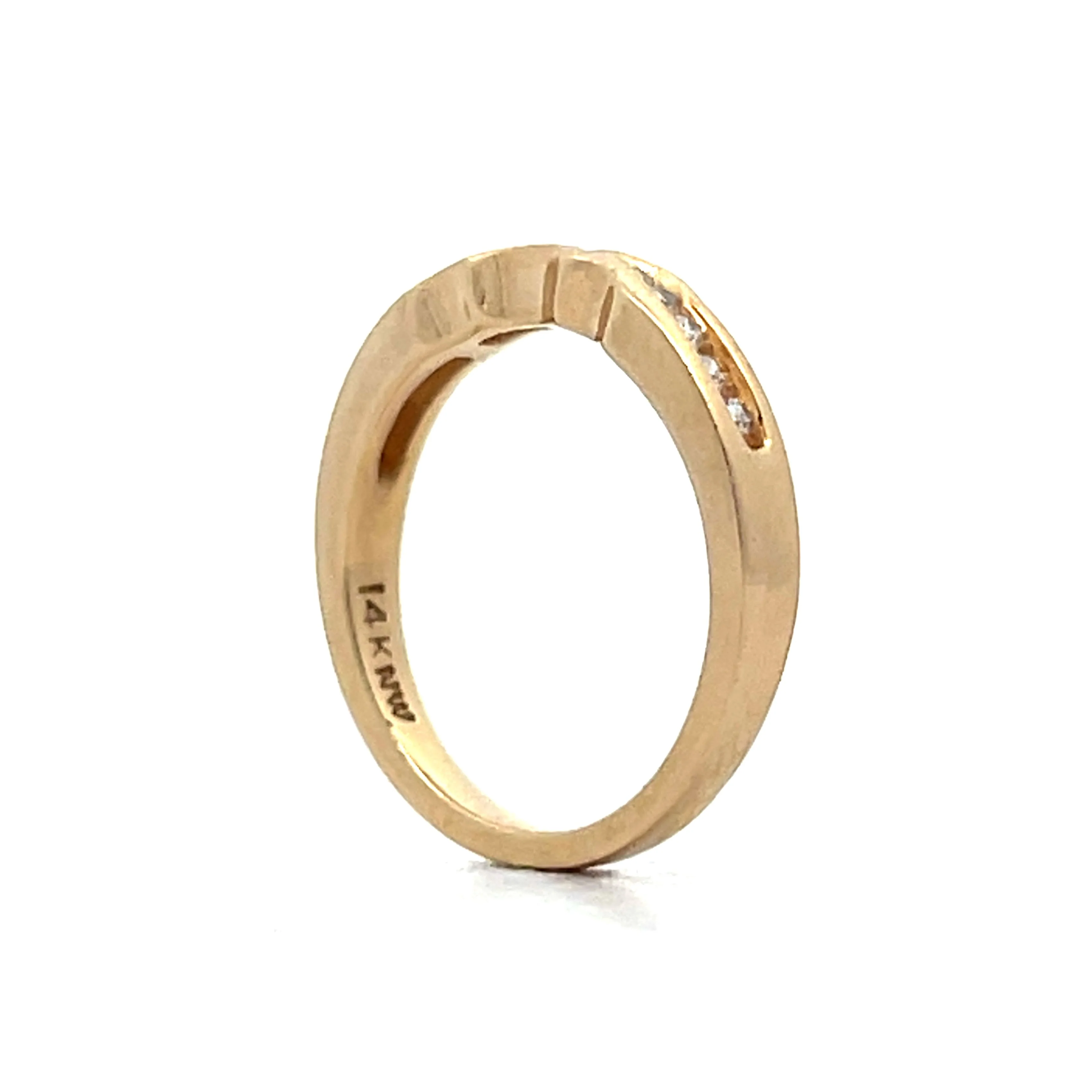 .20 Channel Set Diamond Contour Band in 14k - Image 5